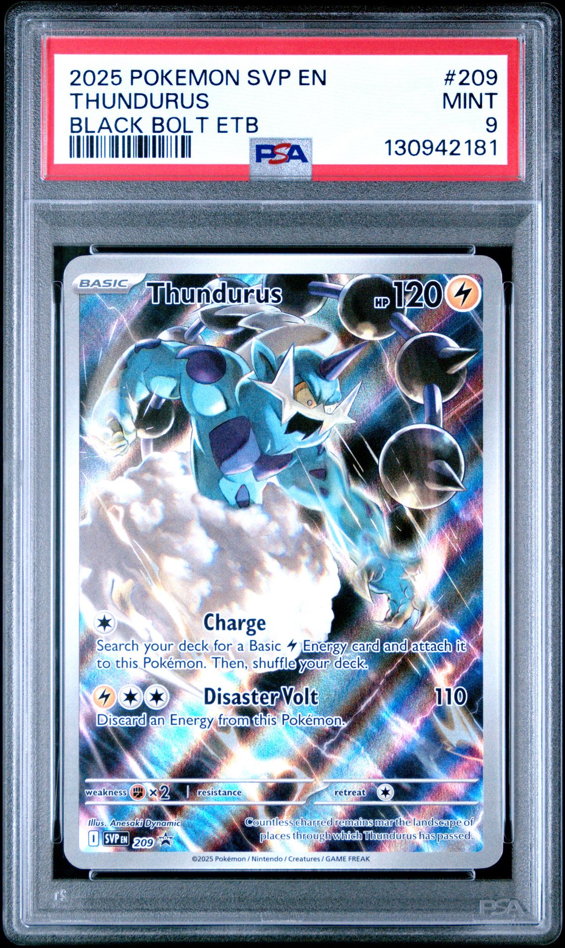 2025 Pokemon Svp En-Sv Black Star Promo Thundurus #209 (Black Bolt Etb) Mint 9 front