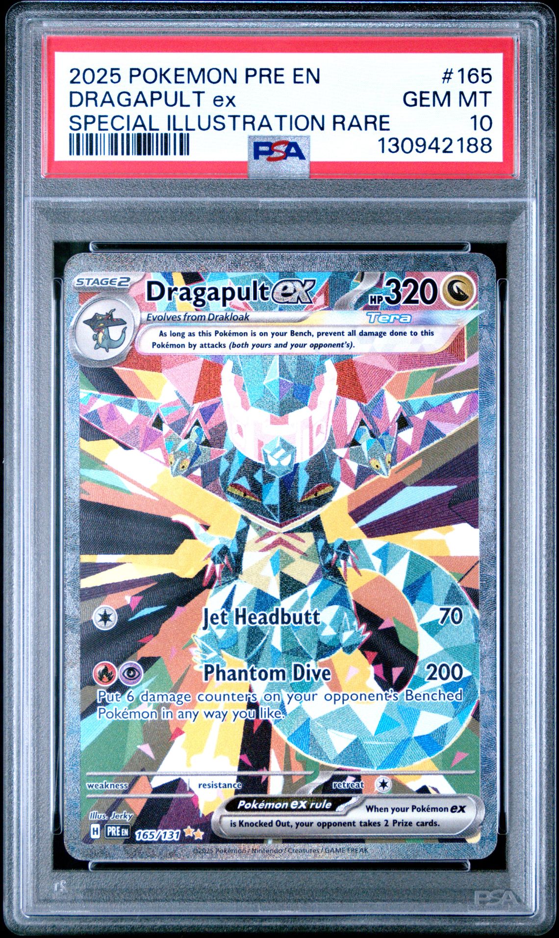 2025 Pokemon Pre En-Prismatic Evolutions Dragapult Ex #165 (Special Illustration Rare) Gem Mt 10 front