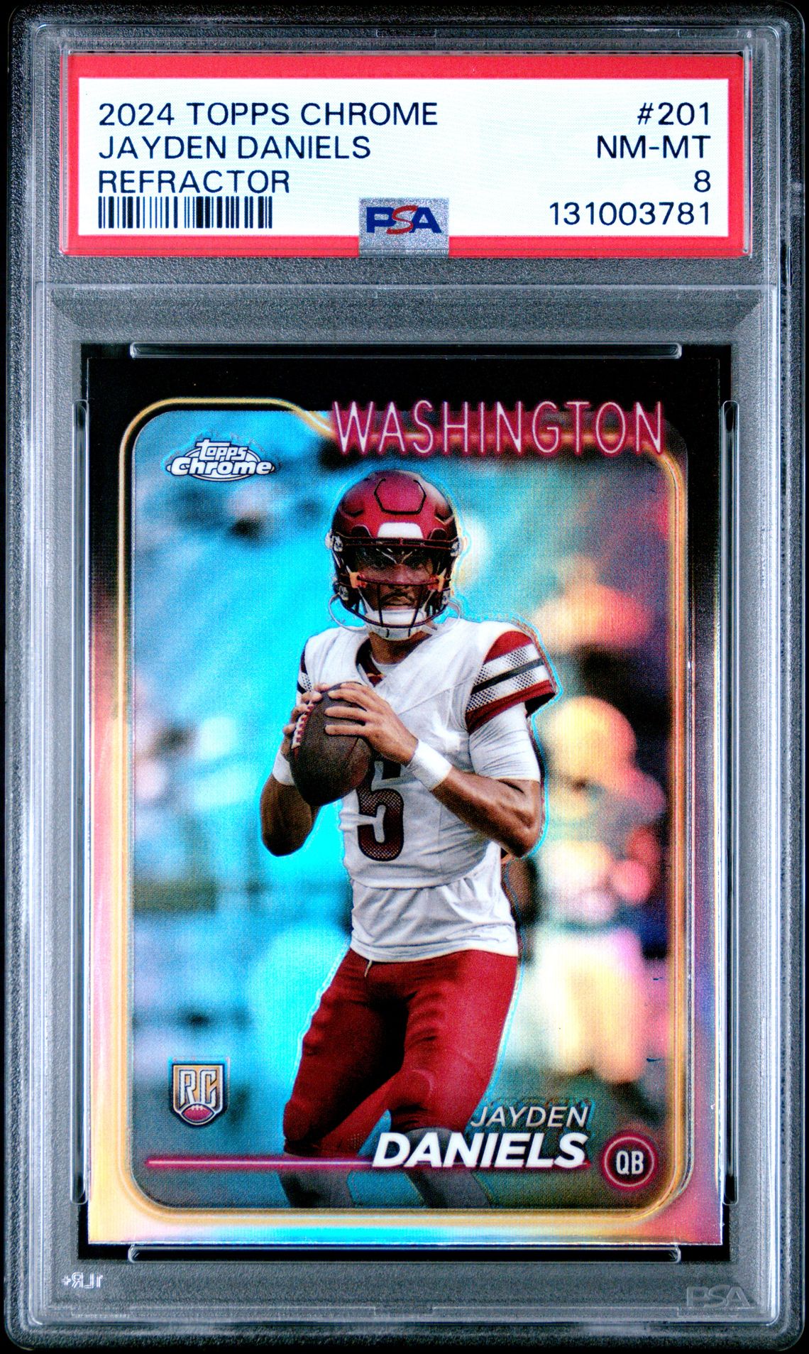 2024 Topps Chrome Jayden Daniels #201 (Refractor) Nm-Mt 8 front