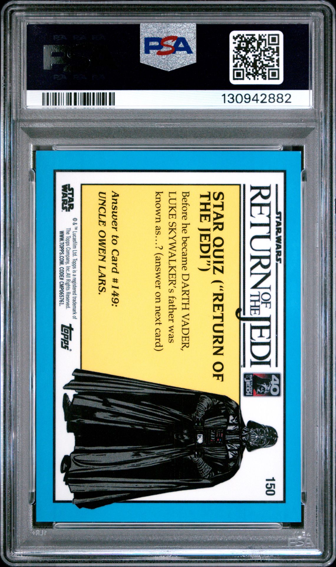 2023 Topps Chrome Sapphire Star Wars Return Of The Jedi Soldiers Of Empire #150 (Gold) Mint 9 back