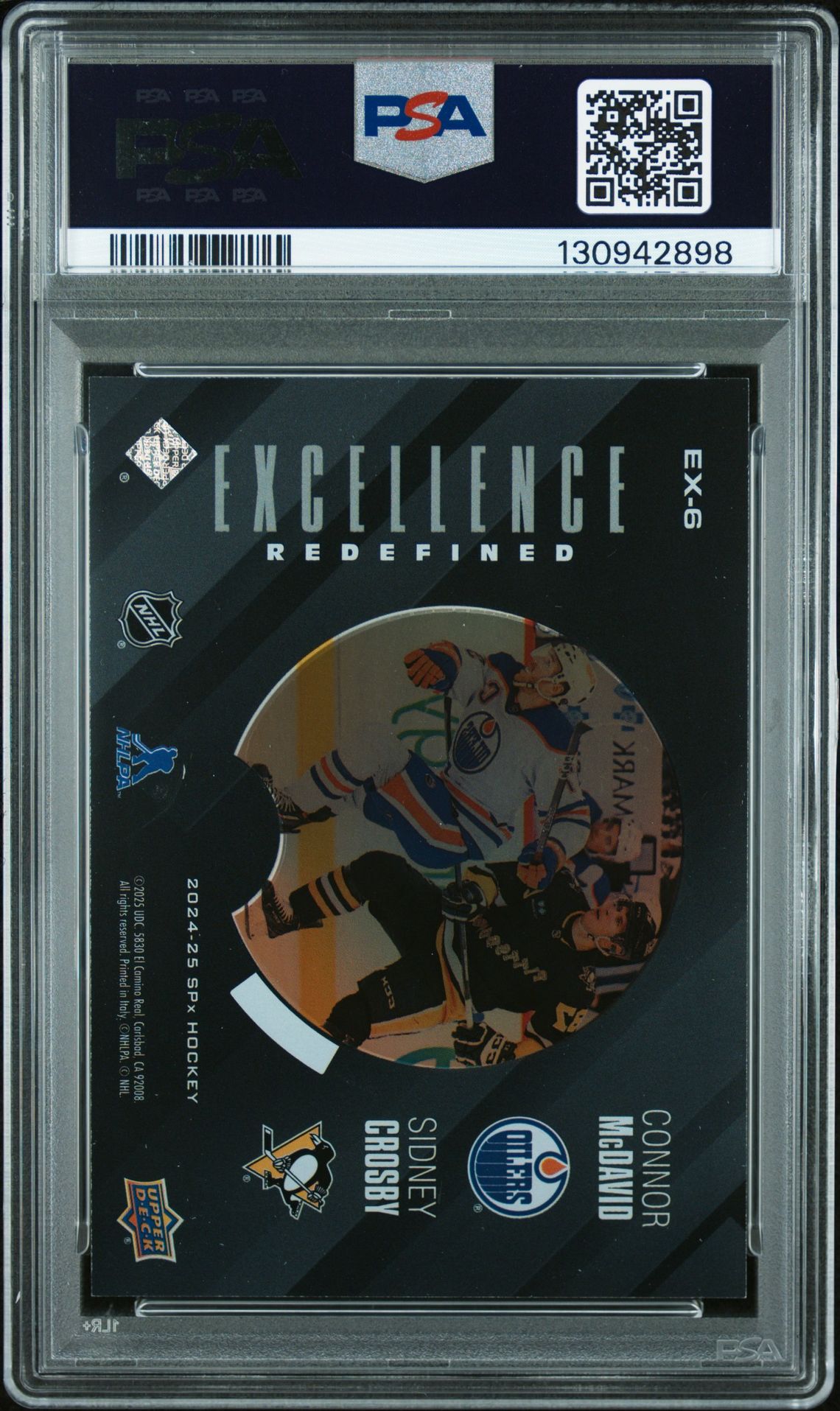 2024 Spx Excellence Redefined Mcdavid/Crosby #Ex6 Nm-Mt 8 back