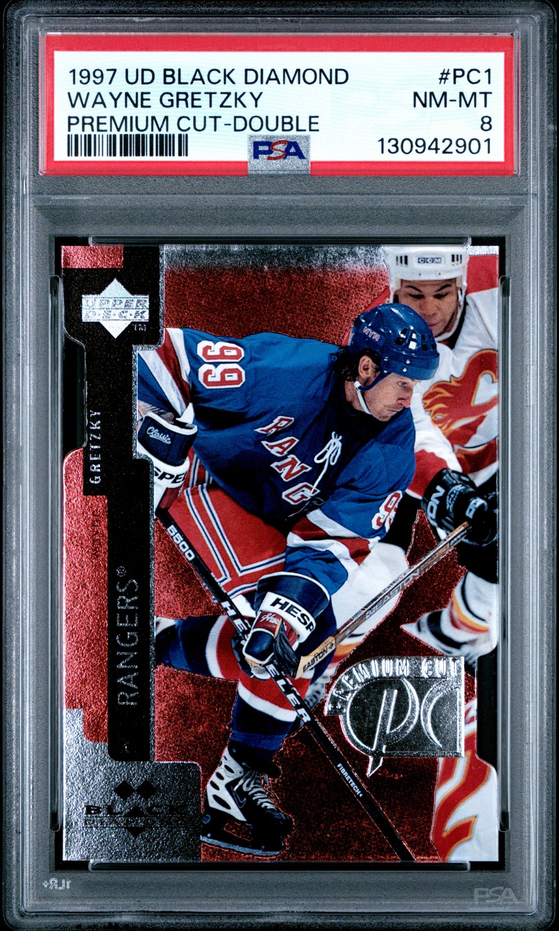 1997 Upper Deck Black Diamond Premium Cut Wayne Gretzky #Pc1 (Premium Cut-Double) Nm-Mt 8 front