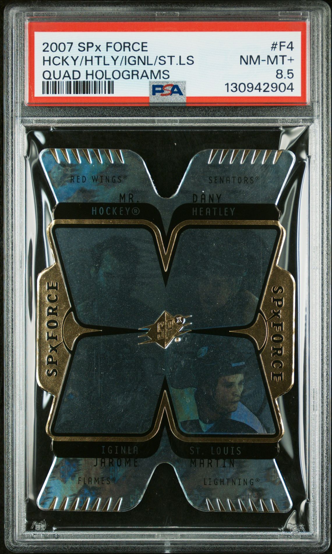 2007 Spx Force Quad Holograms Hcky/Htly/Ignl/St.ls #F4 (Quad Holograms) Nm-Mt+ 8.5 front