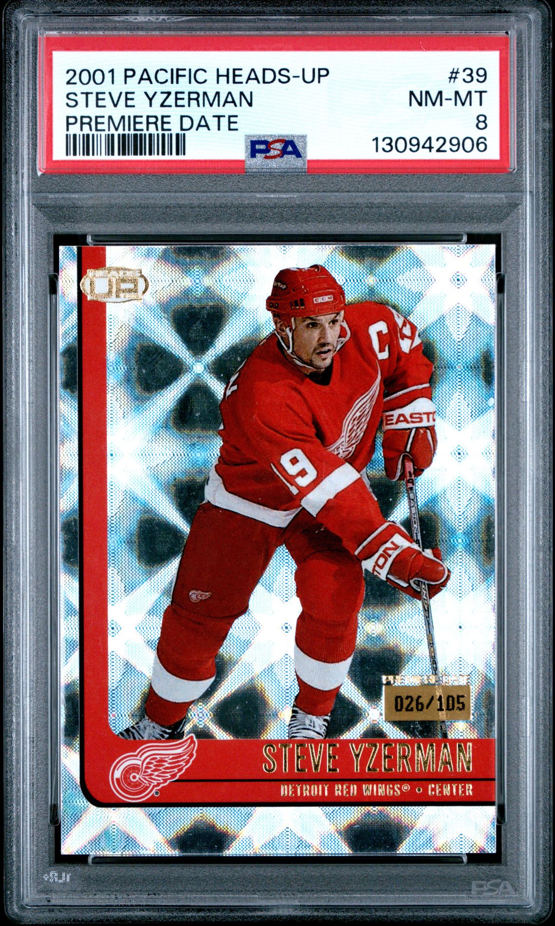 2001 Pacific Heads-Up Steve Yzerman #39 (Premiere Date) Nm-Mt 8 front