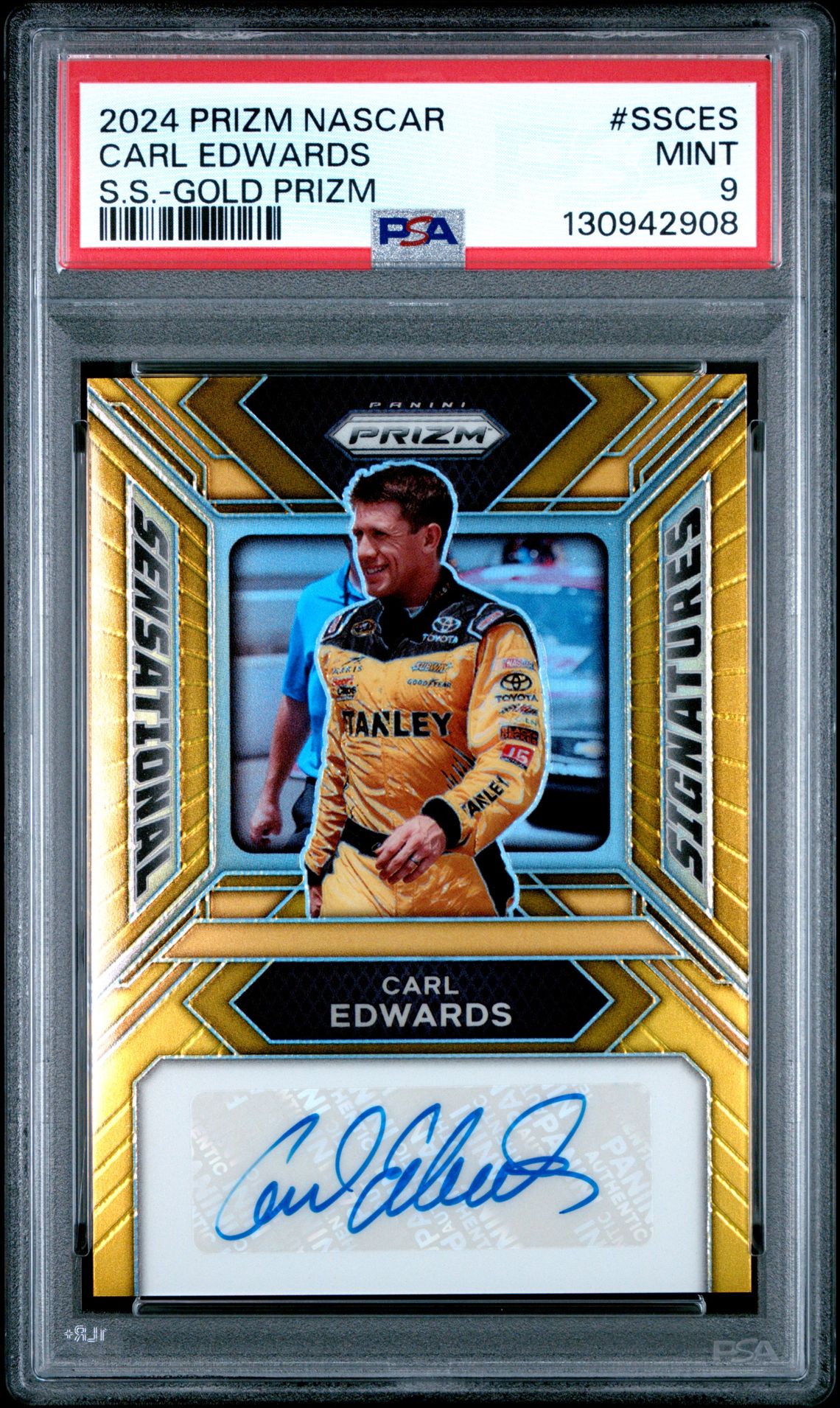 2024 Panini Prizm Nascar Sensational Signatures Carl Edwards #Ssces (S.s.-Gold Prizm) Mint 9 front