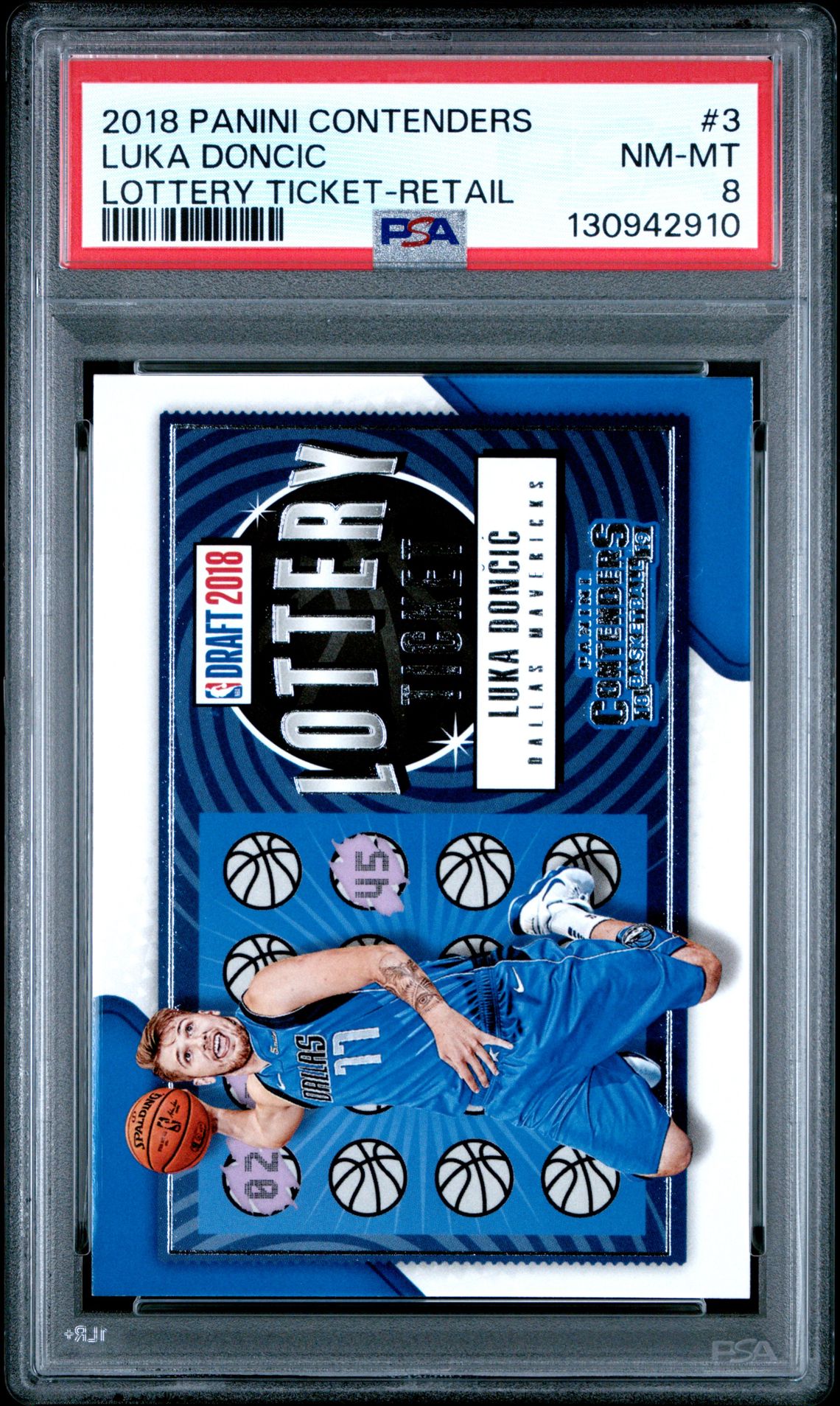 2018 Panini Contenders Lottery Ticket Luka Doncic #3 (Lottery Ticket-Retail) Nm-Mt 8 front