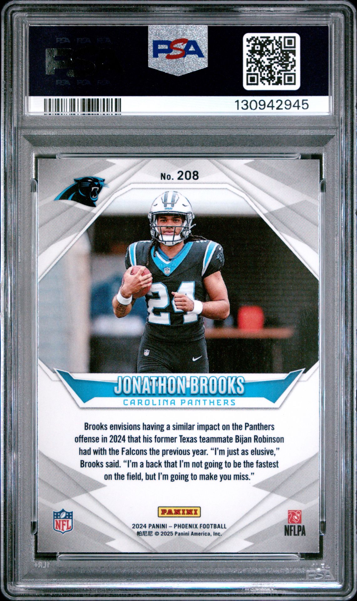 2024 Panini Phoenix Jonathon Brooks #208 (Pandora) Mint 9 back