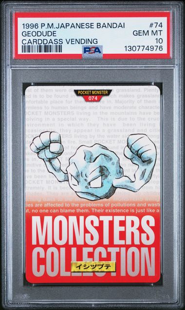 Geodude card PSA 10, cert 130774976