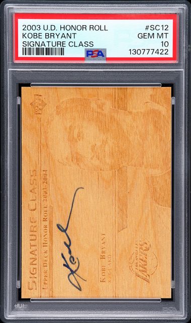 2003 Upper Deck UPPER DECK HONOR ROLL SIGNATURE CLASS #SC12 Kobe Bryant front