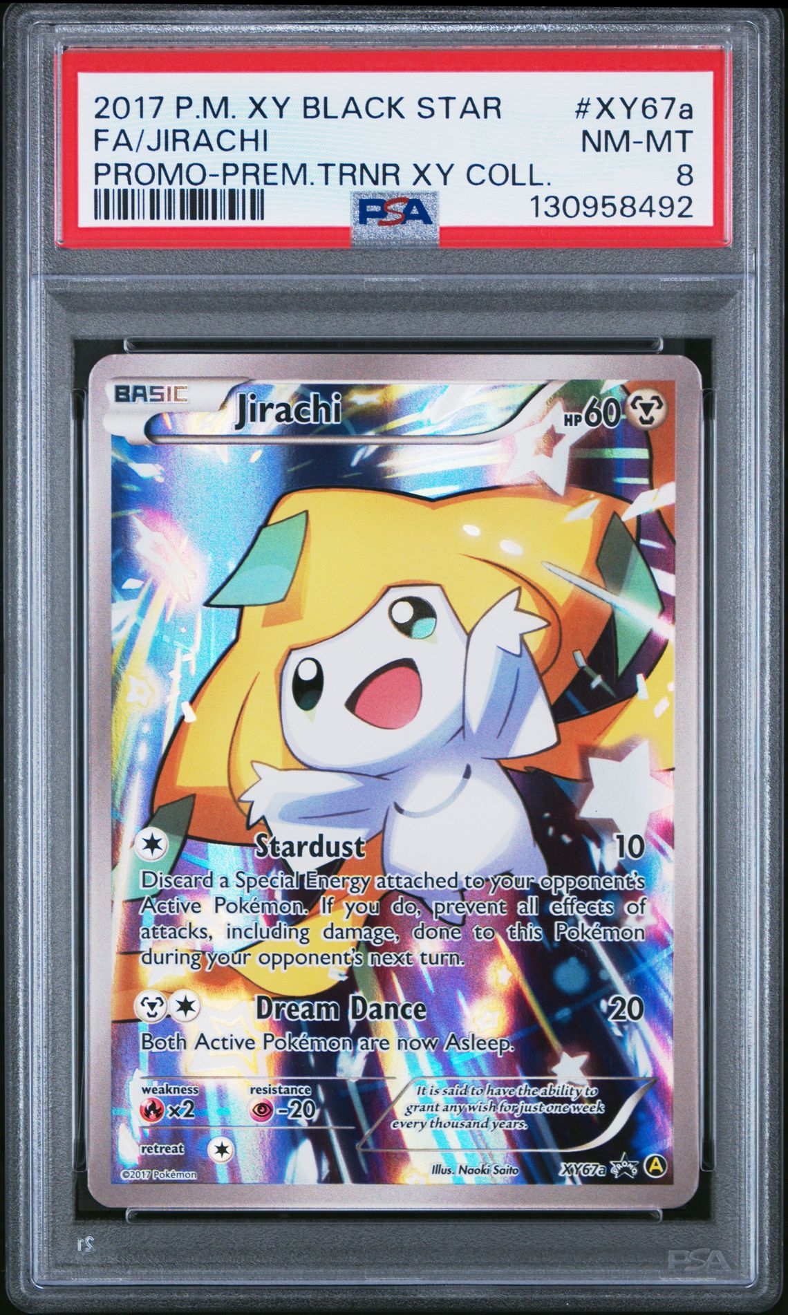 2017 Pokemon Xy Black Star Promo Fa/Jirachi #Xy67A (Promo-Prem.trnr Xy Coll.) Nm-Mt 8 front