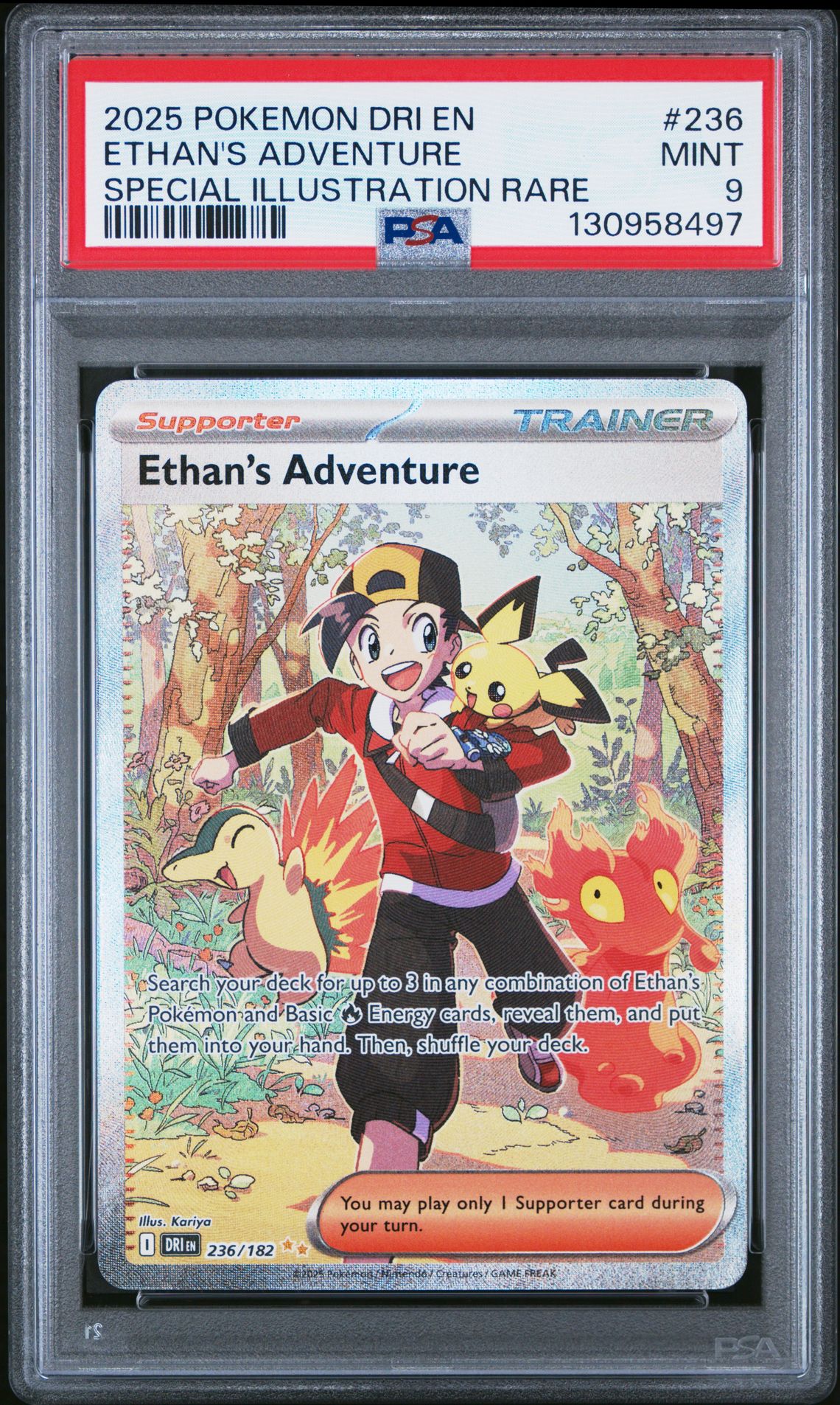 2025 Pokemon Dri En-Destined Rivals Ethan's Adventure #236 (Special Illustration Rare) Mint 9 front