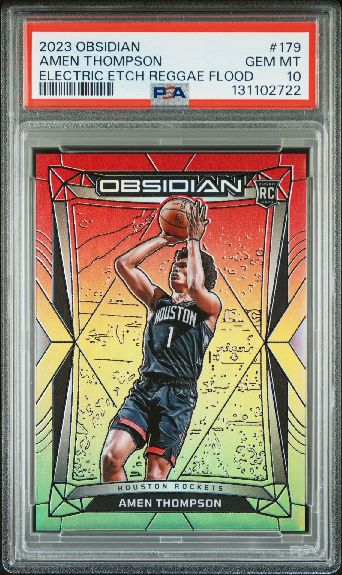 2023 Panini PANINI OBSIDIAN ELECTRIC ETCH REGGAE FLOOD #179 Amen Thompson front
