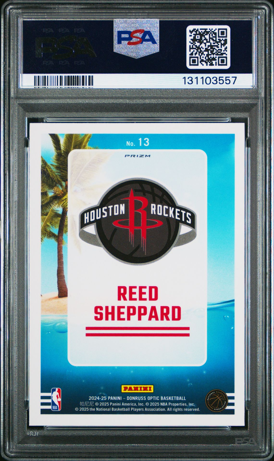 2024 Panini Donruss Optic Splash! Reed Sheppard #13 (Splash!-Purple) Gem Mt 10 back