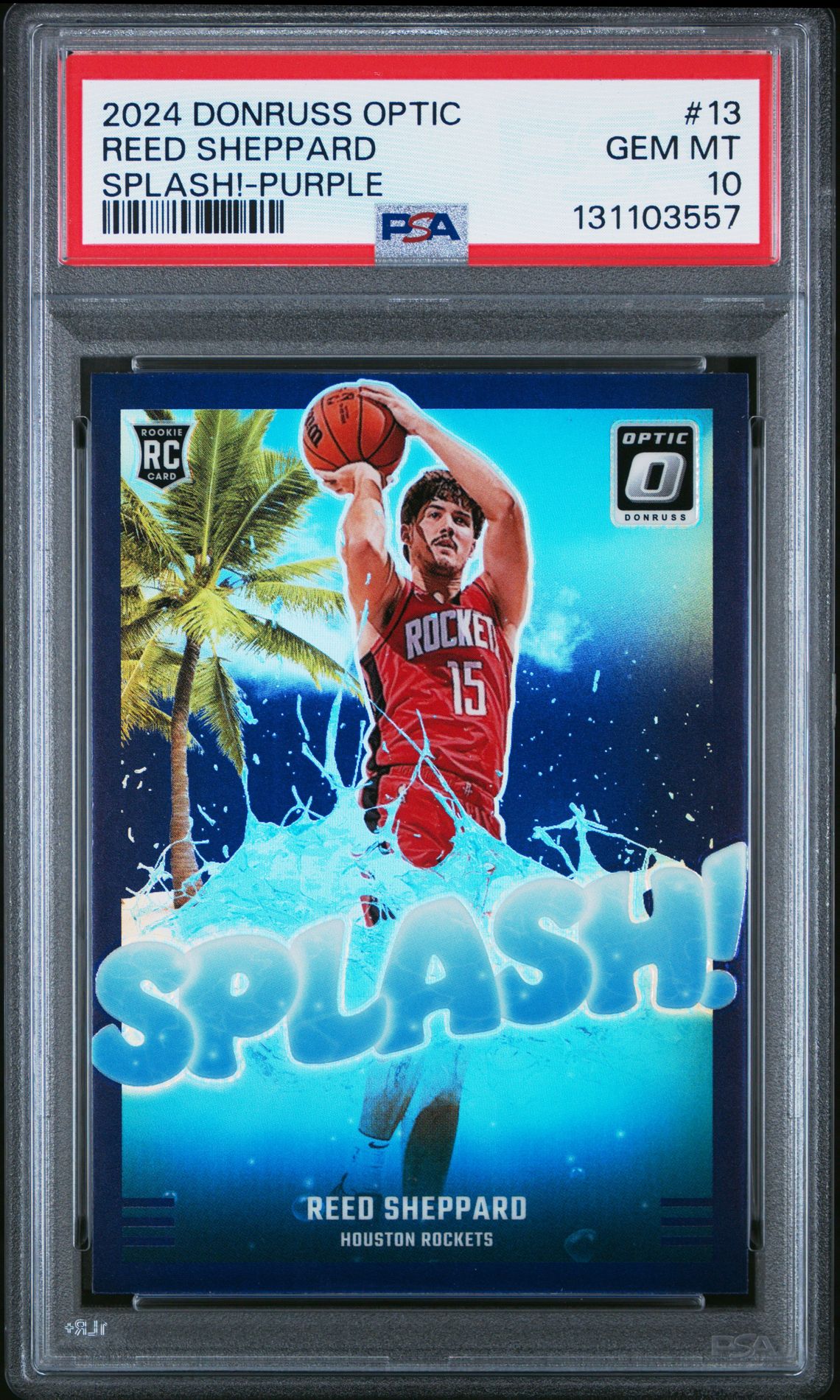 2024 Panini Donruss Optic Splash! Reed Sheppard #13 (Splash!-Purple) Gem Mt 10 front