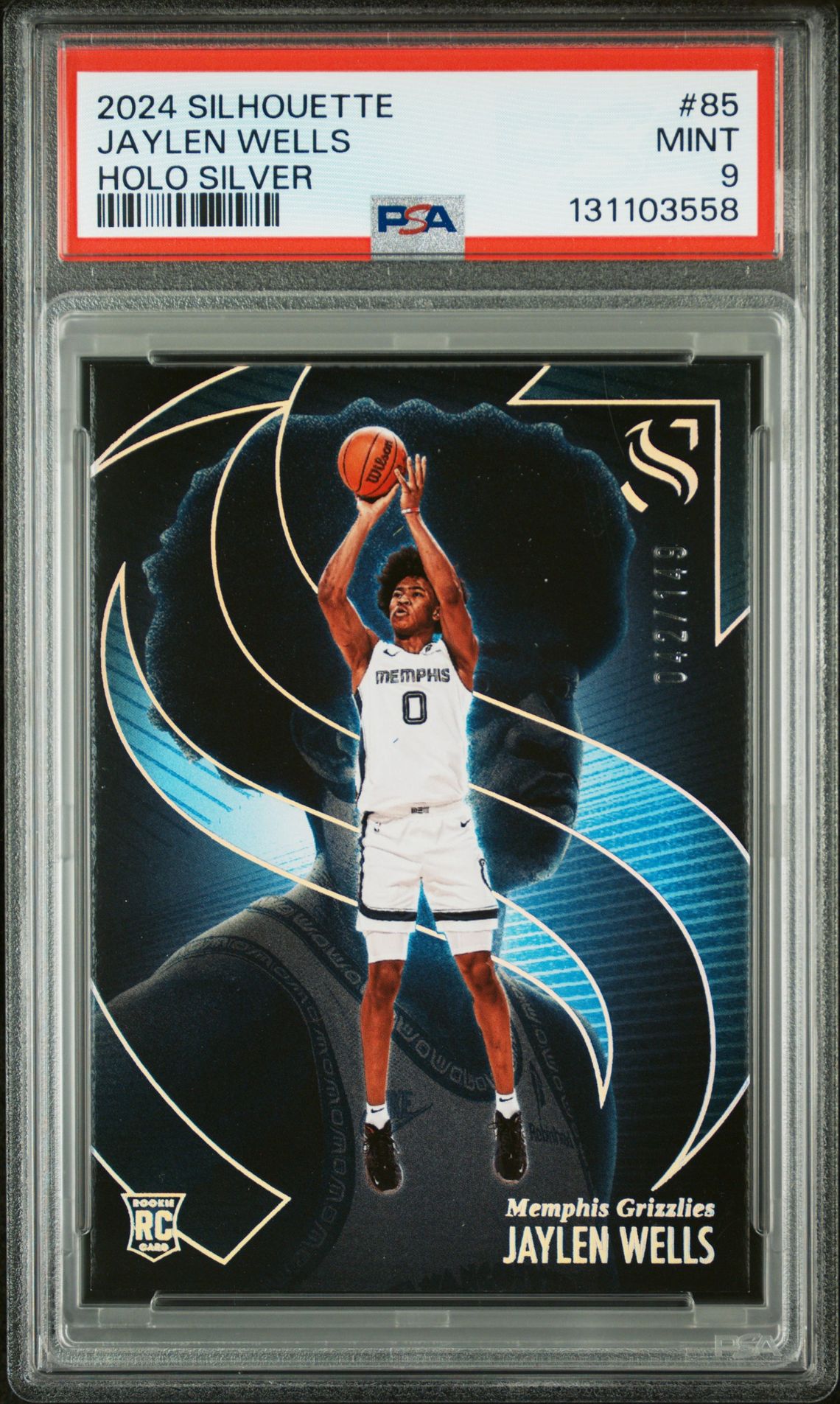 2024 Panini Silhouette Jaylen Wells #85 (Holo Silver) Mint 9 front