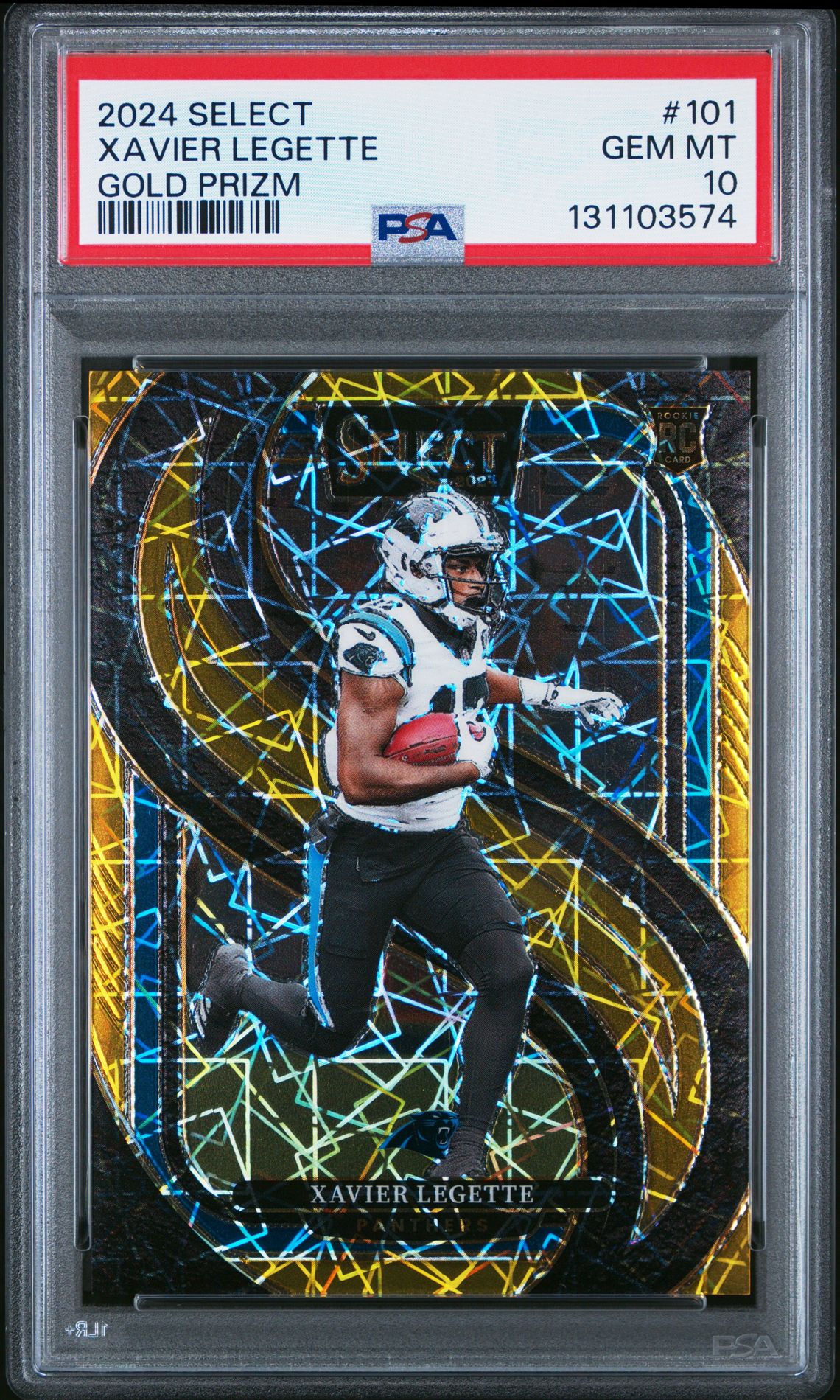 2024 Panini Select Xavier Legette #101 (Gold Prizm) Gem Mt 10 front