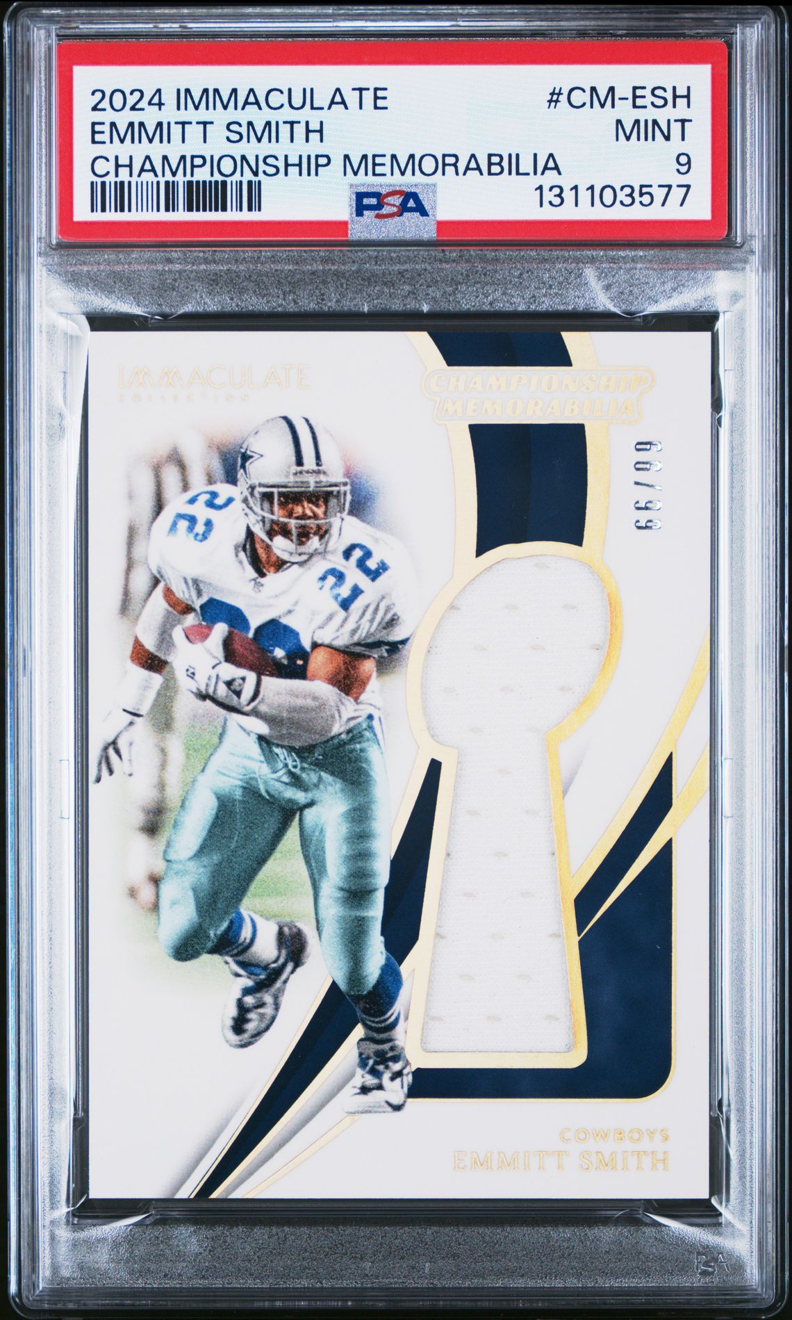 2024 Panini Immaculate Collection Championship Memorabilia Emmitt Smith #Cm-Esh Mint 9 front