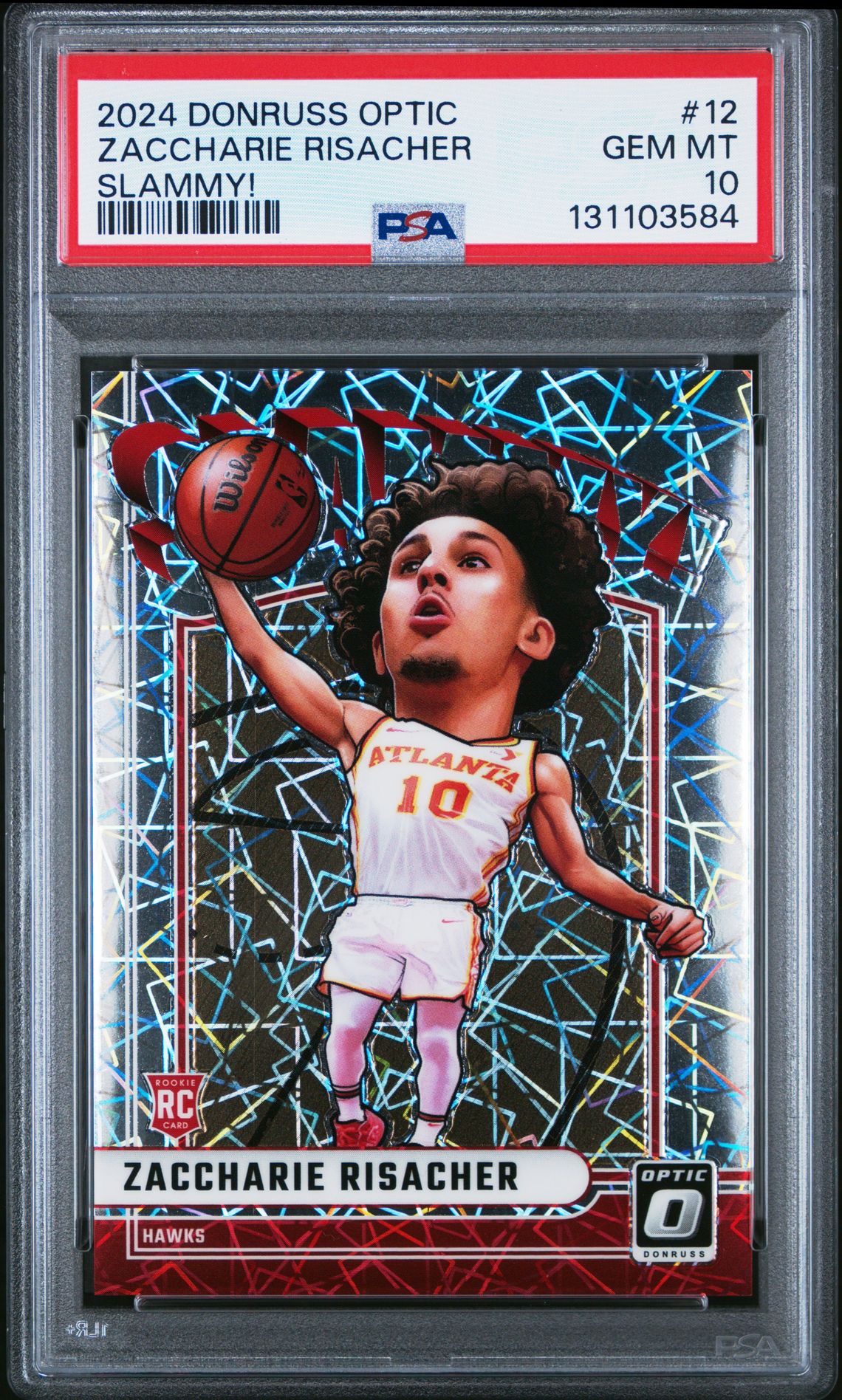 2024 Panini Donruss Optic Slammy! Zaccharie Risacher #12 Gem Mt 10 front