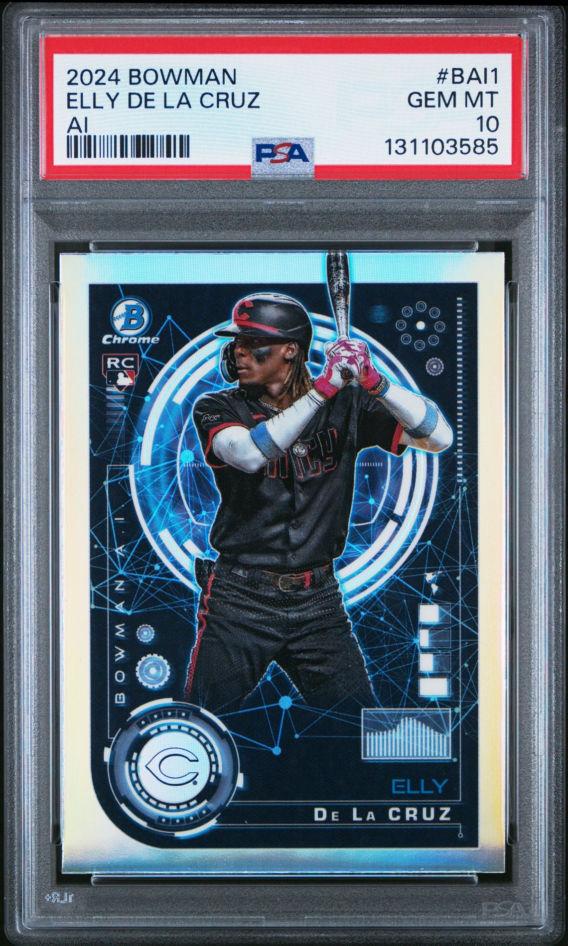 2024 Bowman Bowman Ai Elly De La Cruz #Bai1 Gem Mt 10 front