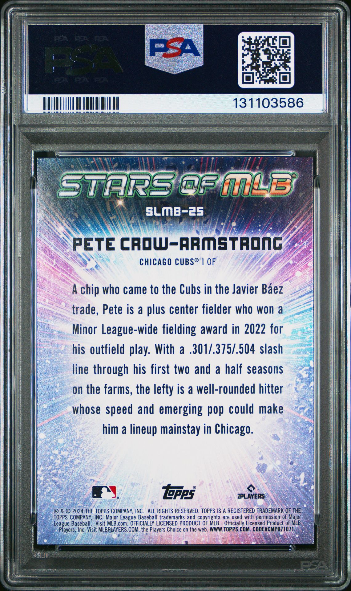 2024 Topps Stars Of Mlb Pete Crow-Armstrong #Slmb25 Mint 9 back