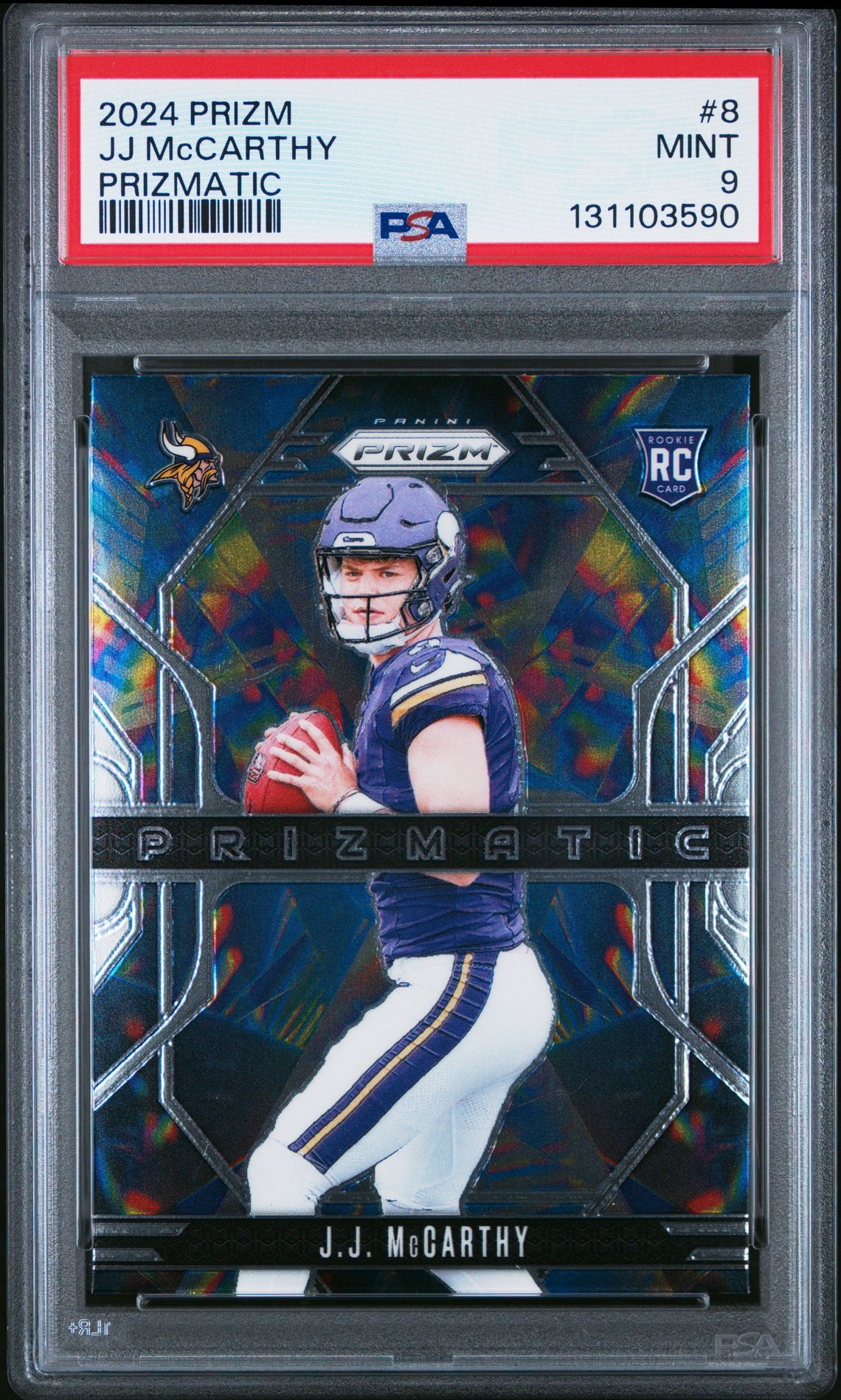 2024 Panini Prizm Prizmatic Jj Mccarthy #8 Mint 9 front