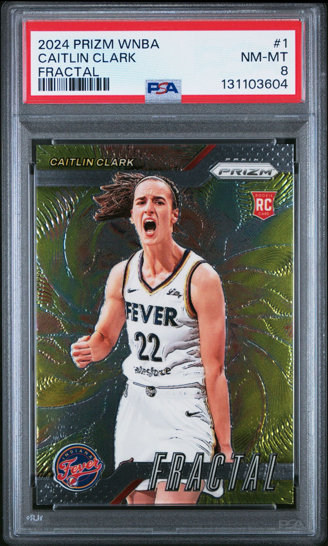 2024 Panini Prizm Wnba Fractal Caitlin Clark #1 Nm-Mt 8 front
