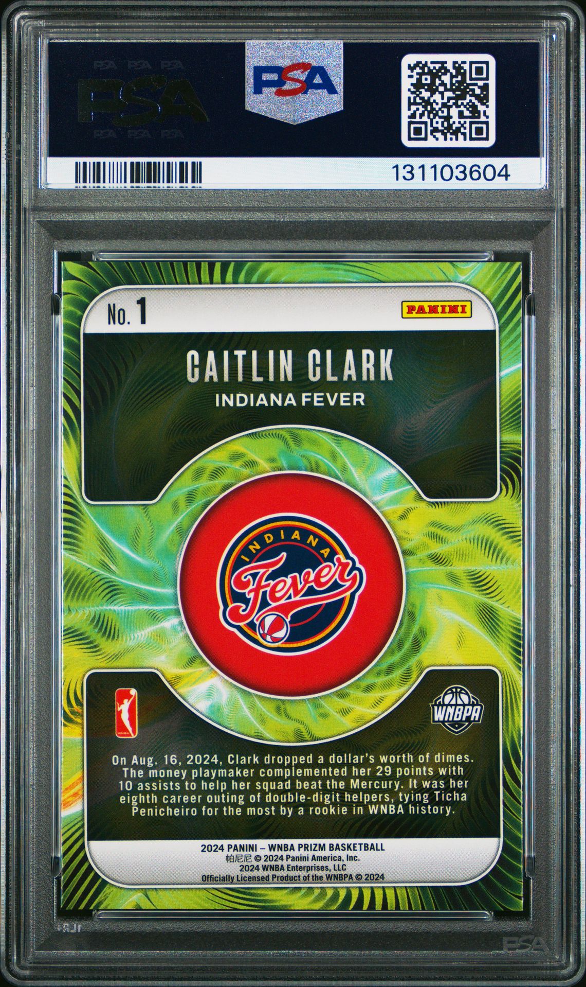 2024 Panini Prizm Wnba Fractal Caitlin Clark #1 Nm-Mt 8 back