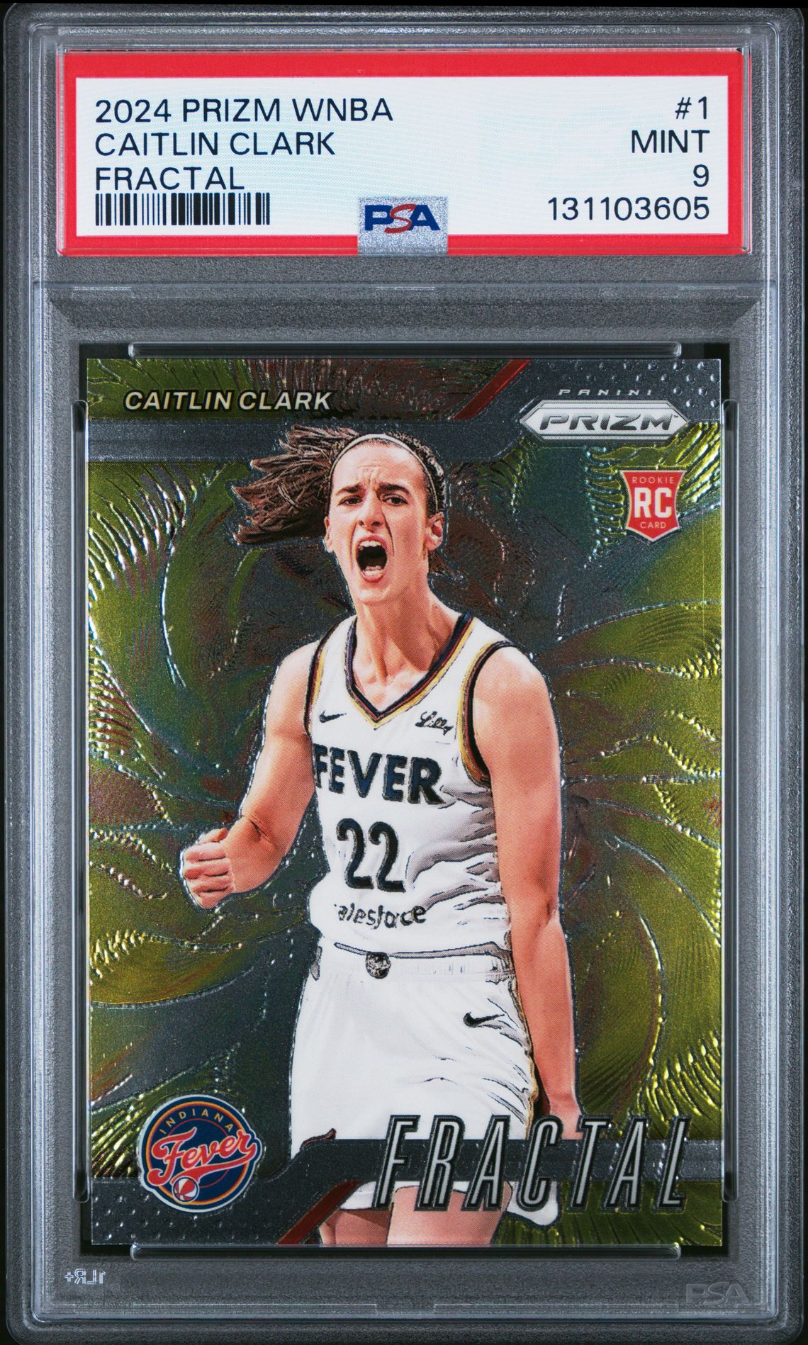 2024 Panini Prizm Wnba Fractal Caitlin Clark #1 Mint 9 front