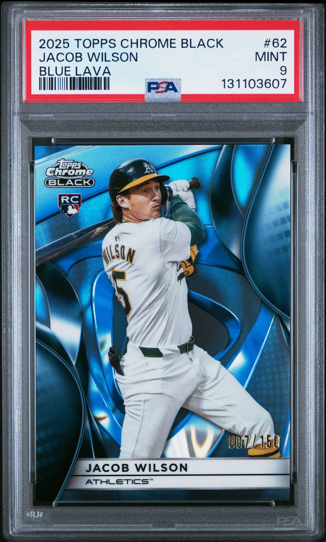 2025 Topps Chrome Black Jacob Wilson #62 (Blue Lava) Mint 9 front