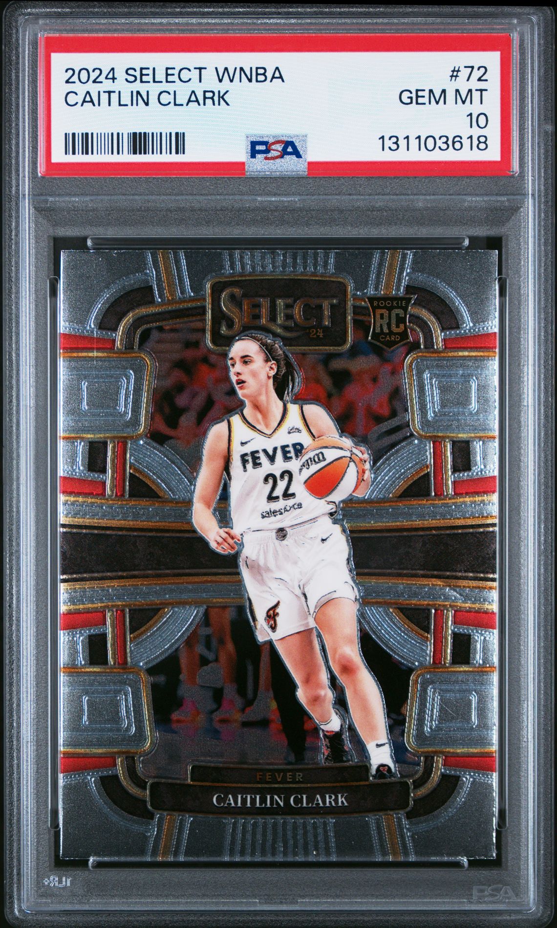 2024 Panini Select Wnba Caitlin Clark #72 Gem Mt 10 front