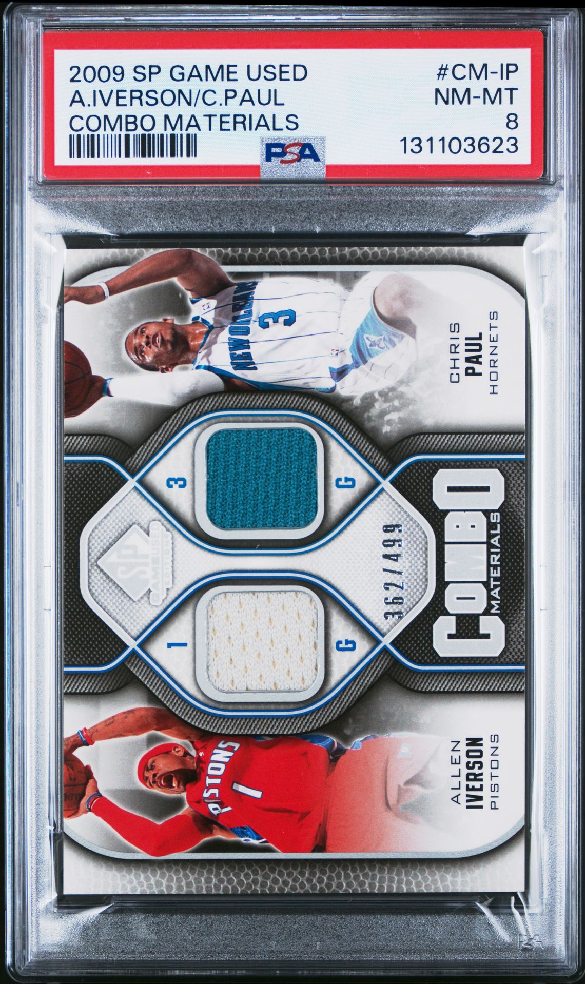 2009 Sp Game Used Combo Materials A.iverson/C.paul #Cm-Ip (Combo Materials) Nm-Mt 8 front
