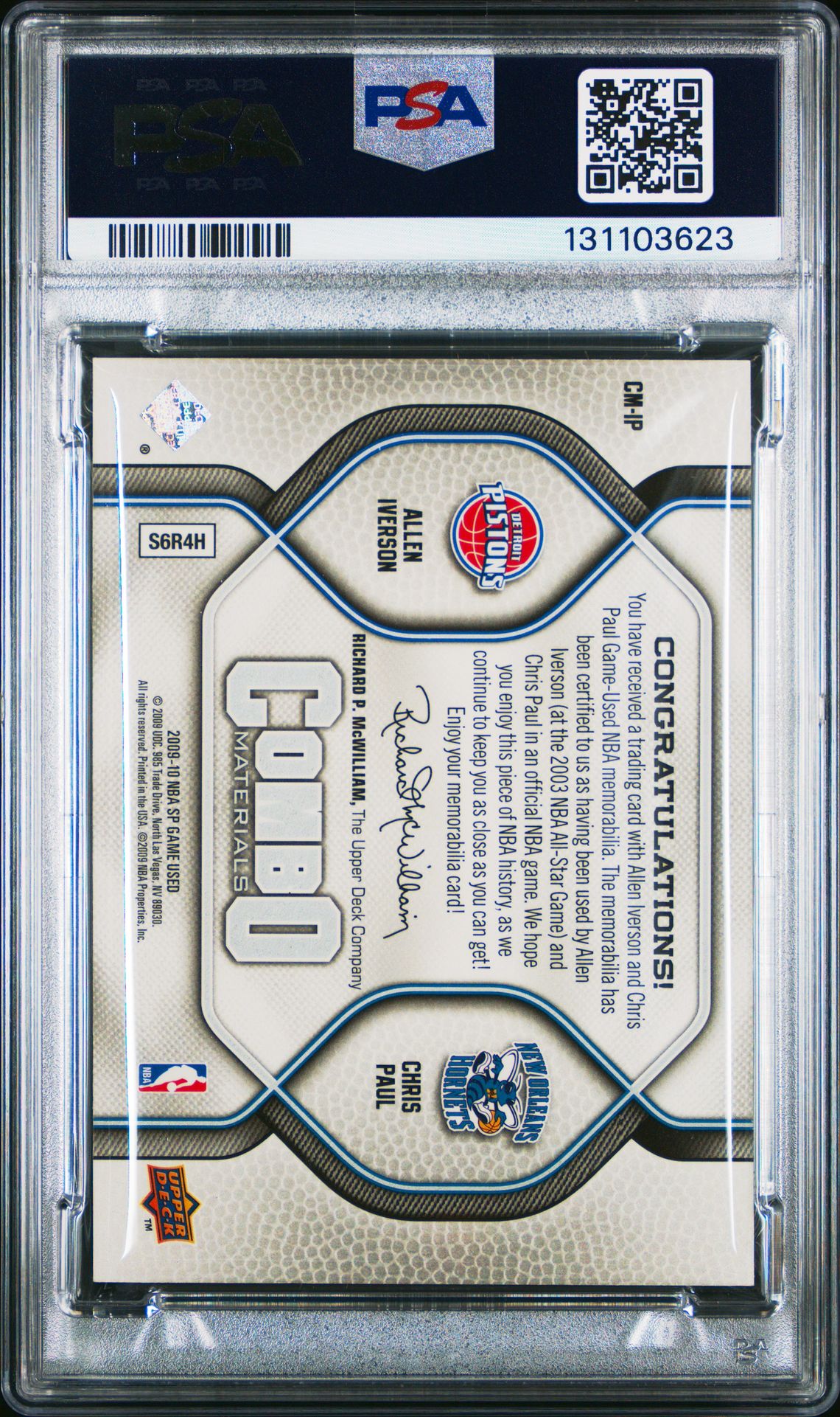 2009 Sp Game Used Combo Materials A.iverson/C.paul #Cm-Ip (Combo Materials) Nm-Mt 8 back