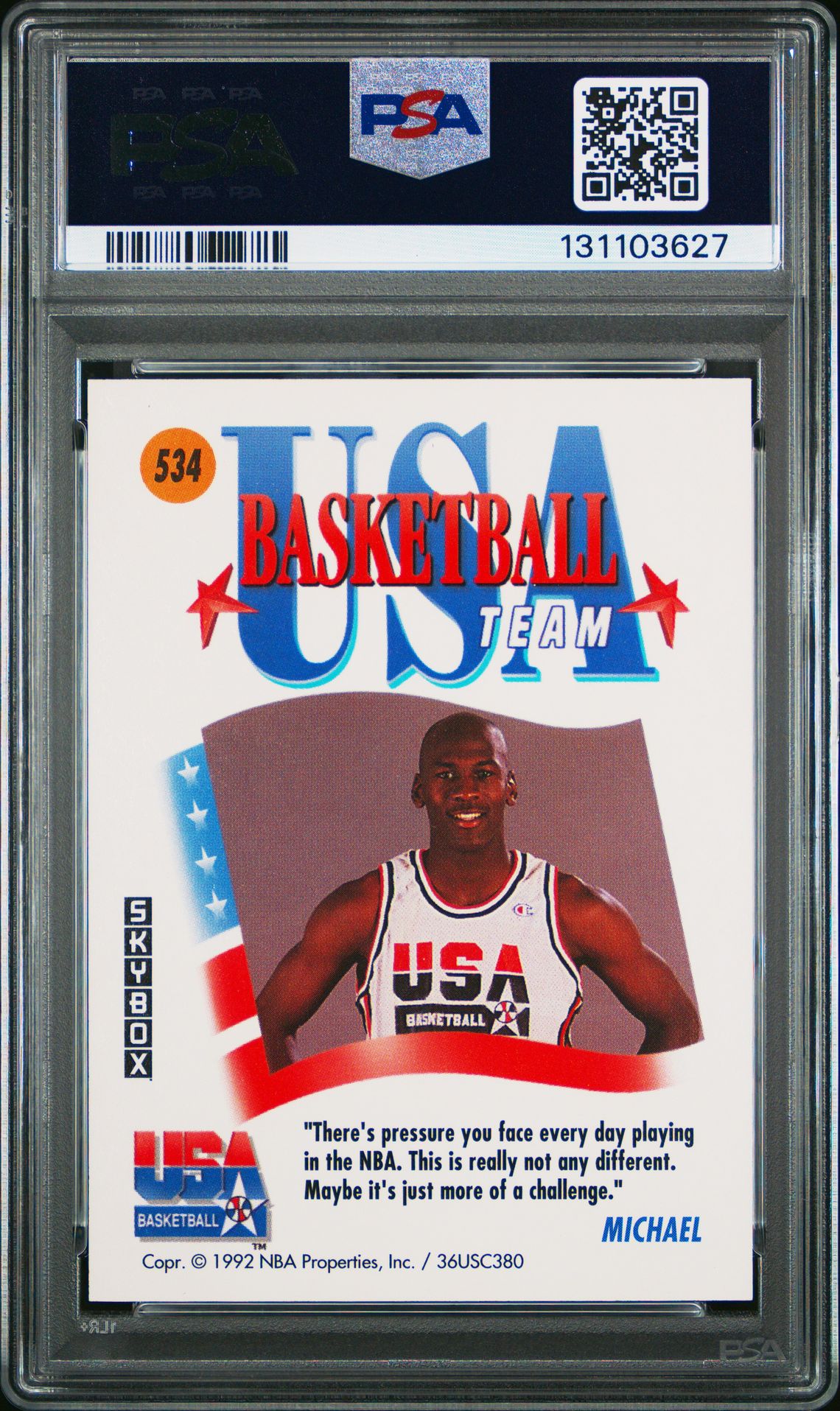 1991 Skybox Michael Jordan #534 (Usa) Nm-Mt 8 back