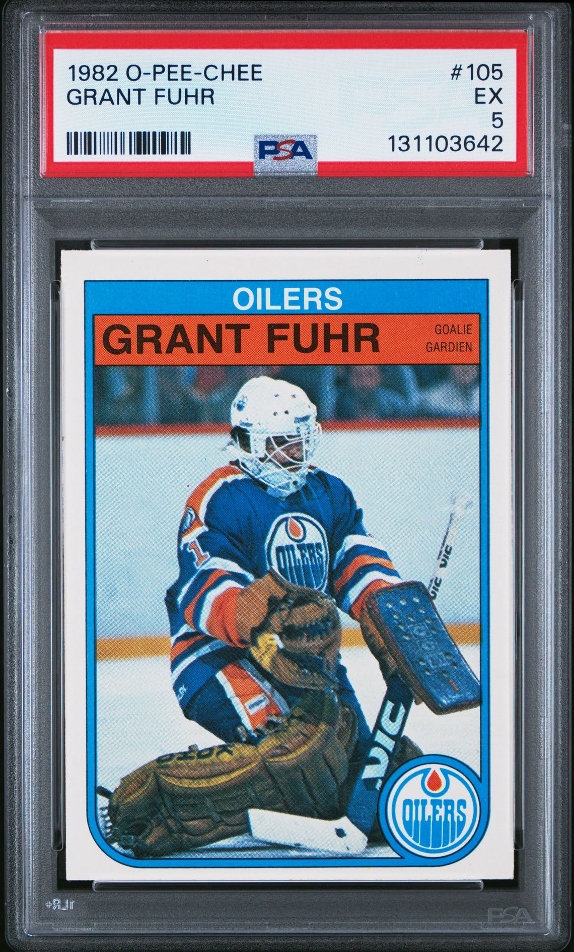 1982 O-Pee-Chee Grant Fuhr #105 Ex 5 front