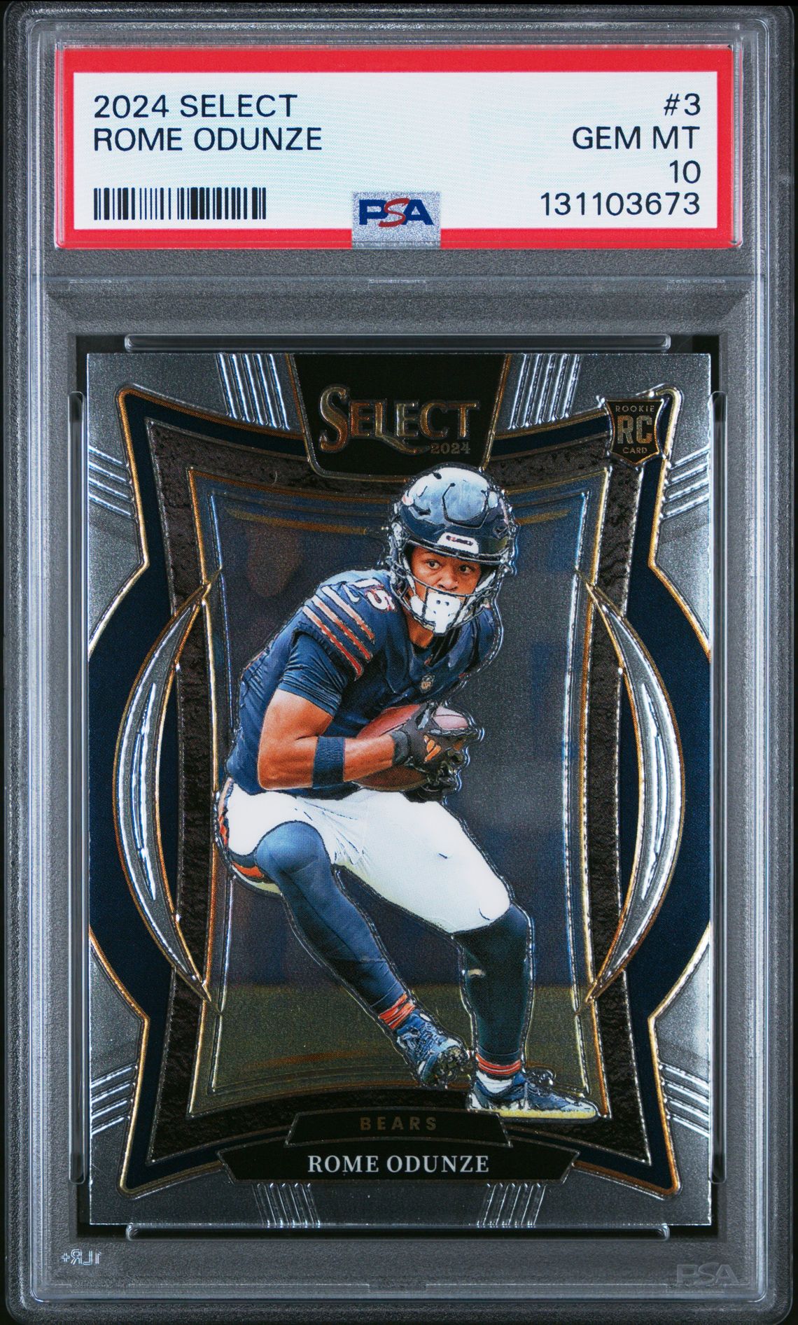 2024 Panini Select Rome Odunze #3 Gem Mt 10 front