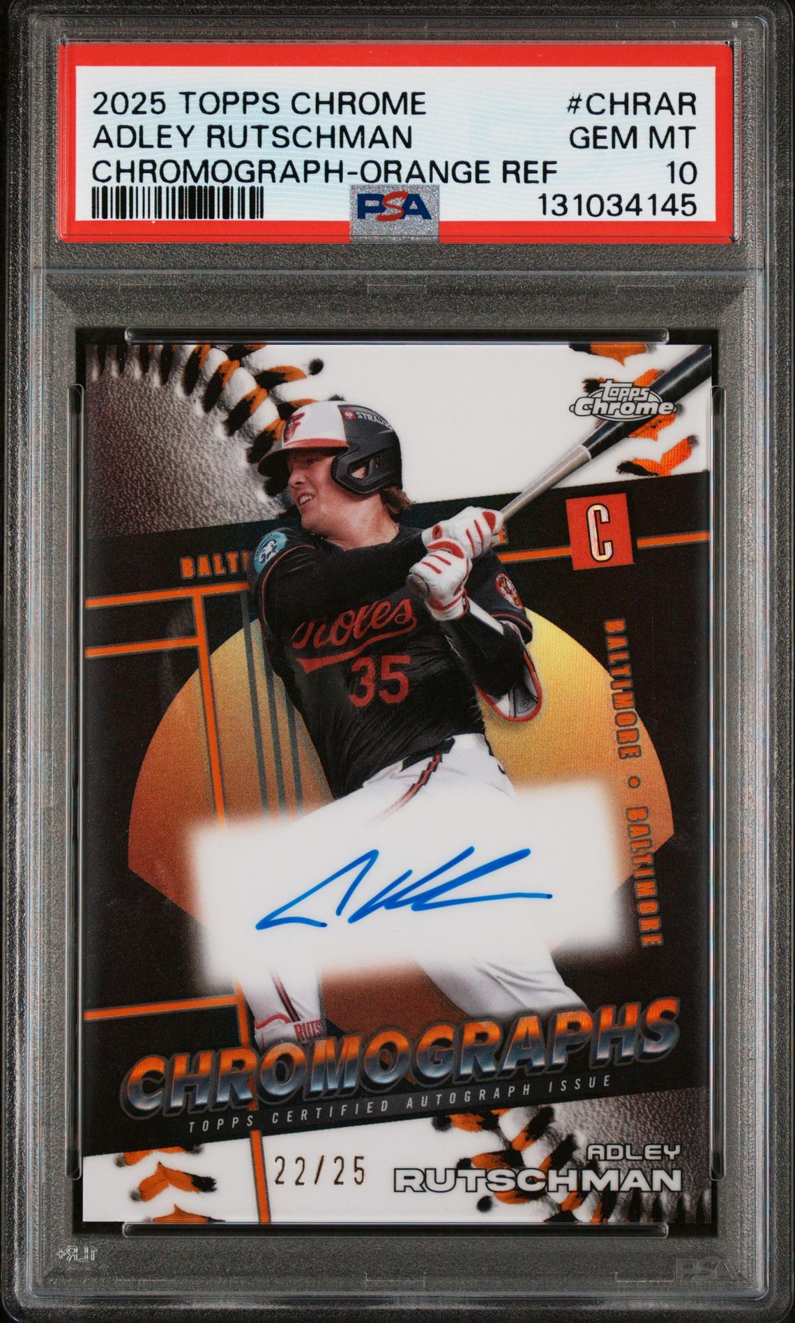 2025 Topps TOPPS CHROME CHROMOGRAPHS ORANGE REF #CHRAR Adley Rutschman front