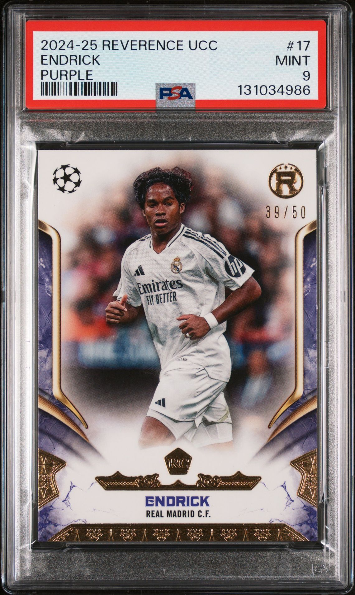 2024-25 Topps TOPPS REVERENCE UEFA CLUB COMPETITIONS PURPLE #17 Endrick front