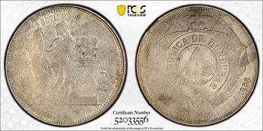 1895 Peso KM-52 Ag AU50