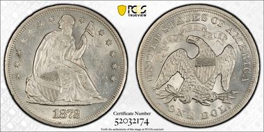 1872 $1 MS62