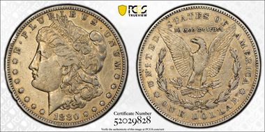 1880-CC $1 8/7 Reverse of 1878 VF30