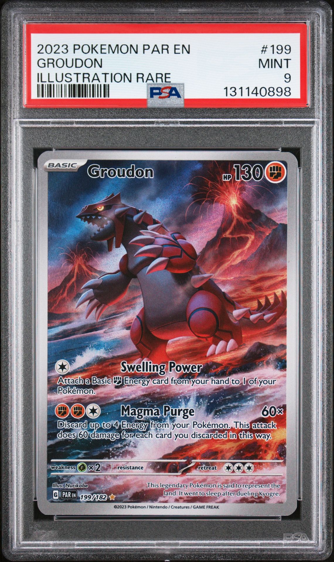 2023 Pokemon Par En-Paradox Rift Groudon #199 (Illustration Rare) Mint 9 front
