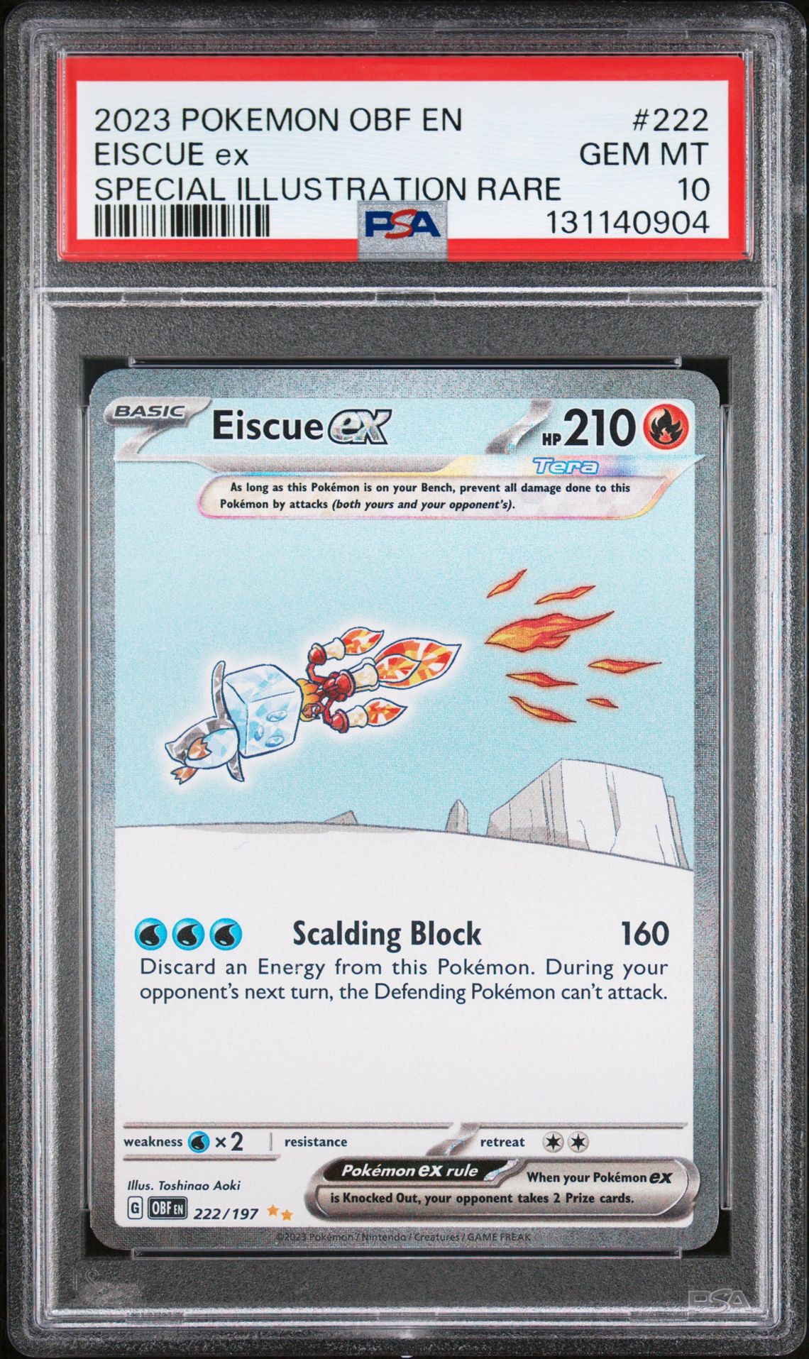 2023 Pokemon Obf En-Obsidian Flames Eiscue Ex #222 (Special Illustration Rare) Gem Mt 10 front