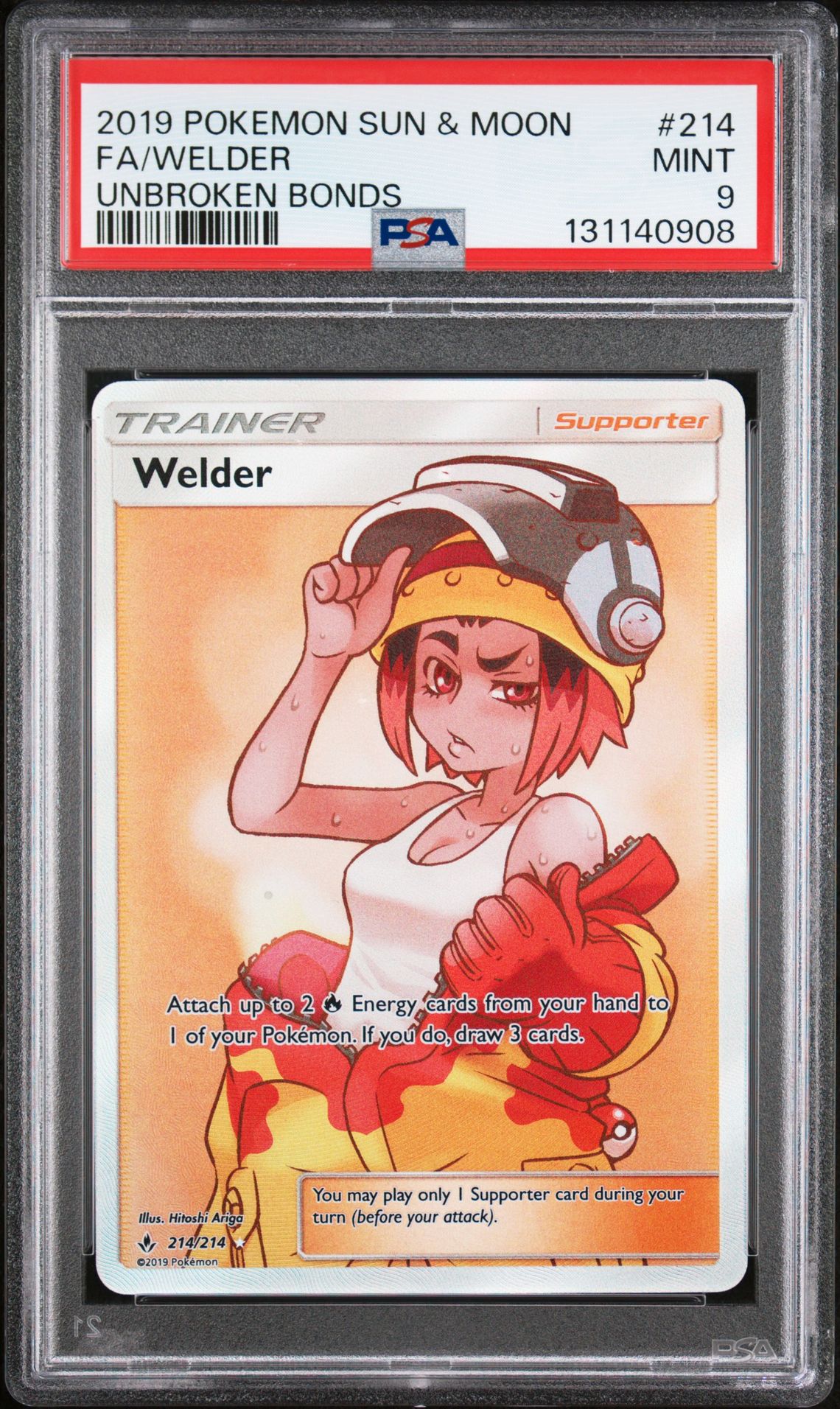 2019 Pokemon Sun & Moon Unbroken Bonds Fa/Welder #214 (Unbroken Bonds) Mint 9 front