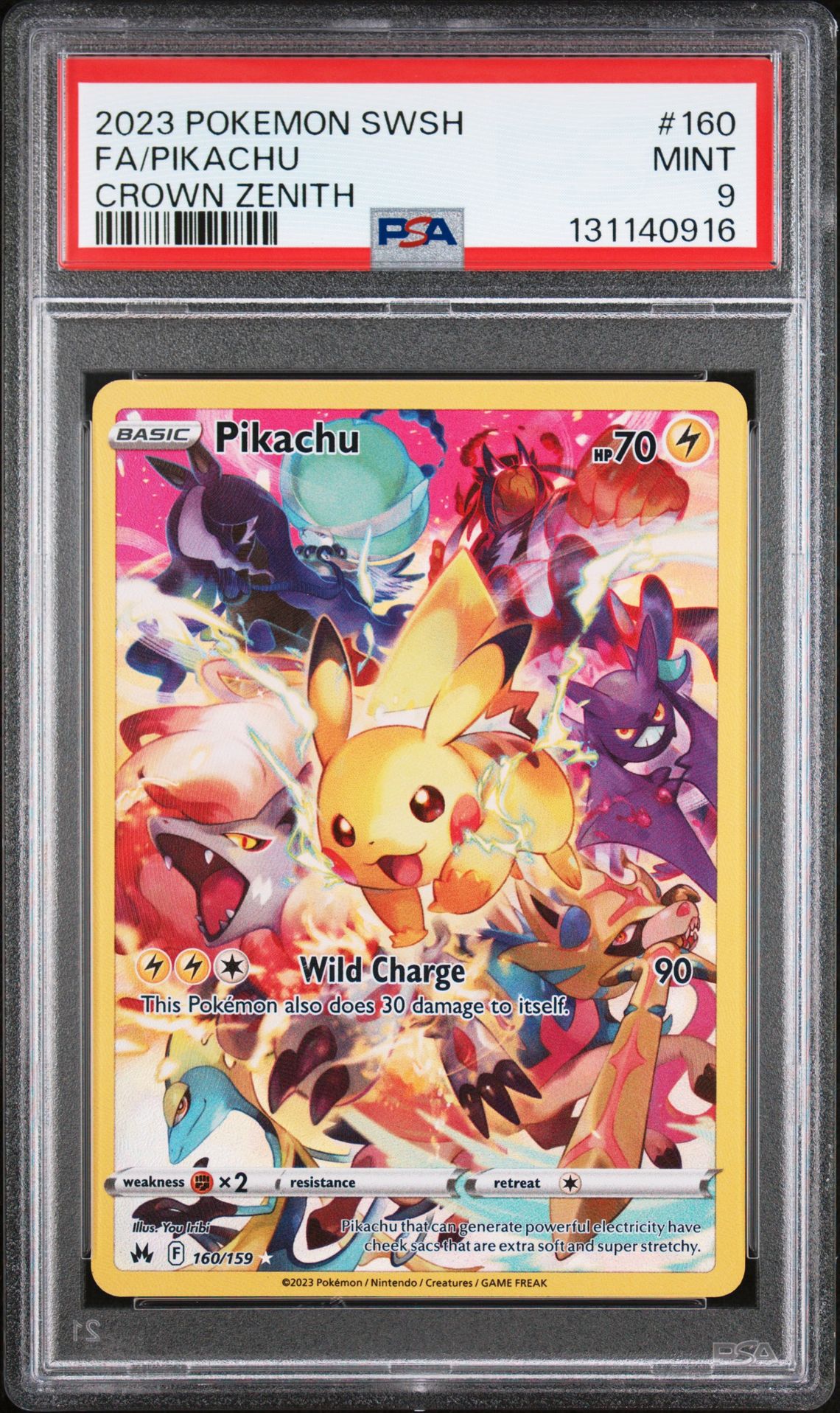 2023 Pokemon Sword And Shield Crown Zenith Fa/Pikachu #160 (Crown Zenith) Mint 9 front