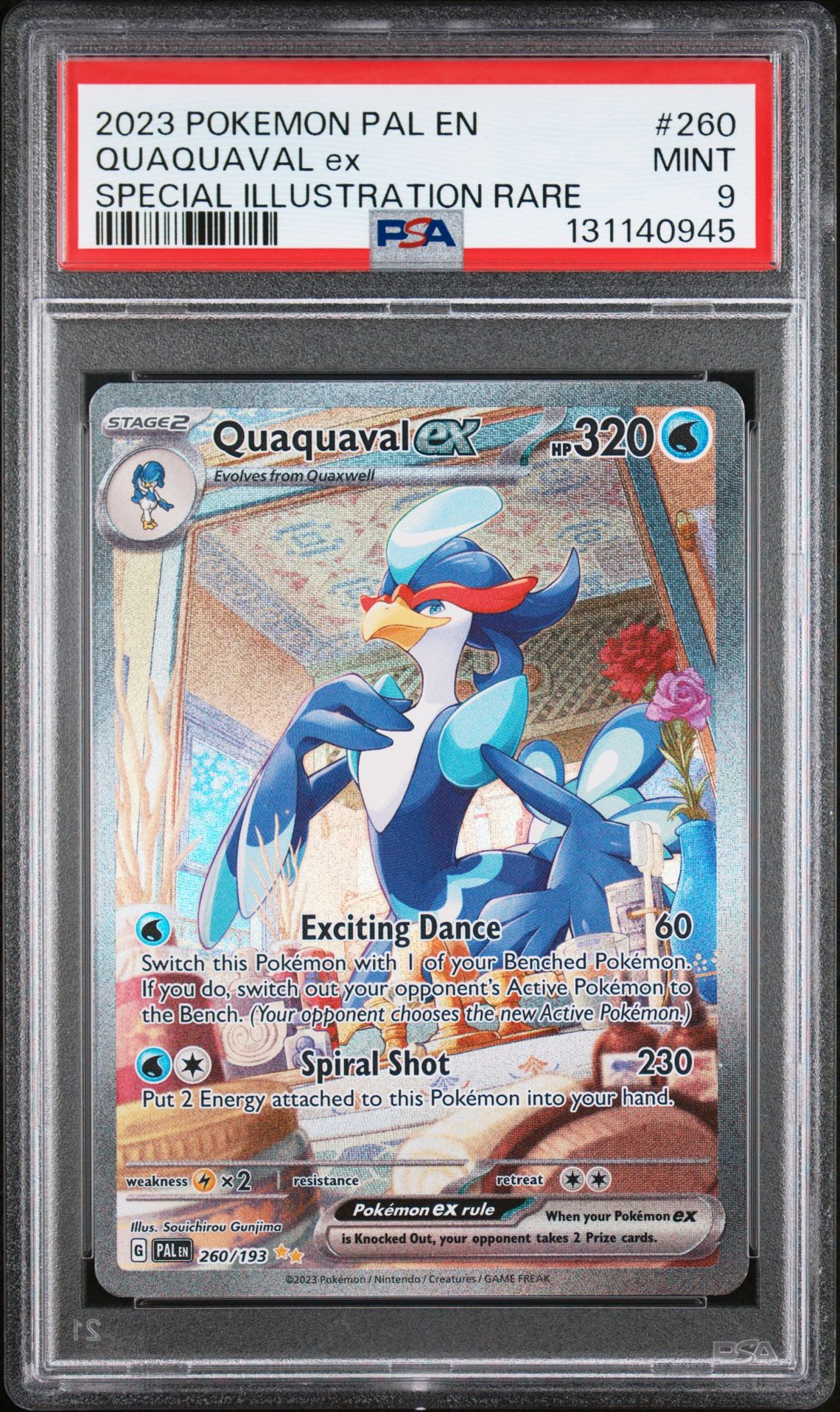 2023 Pokemon Pal En-Paldea Evolved Quaquaval Ex #260 (Special Illustration Rare) Mint 9 front
