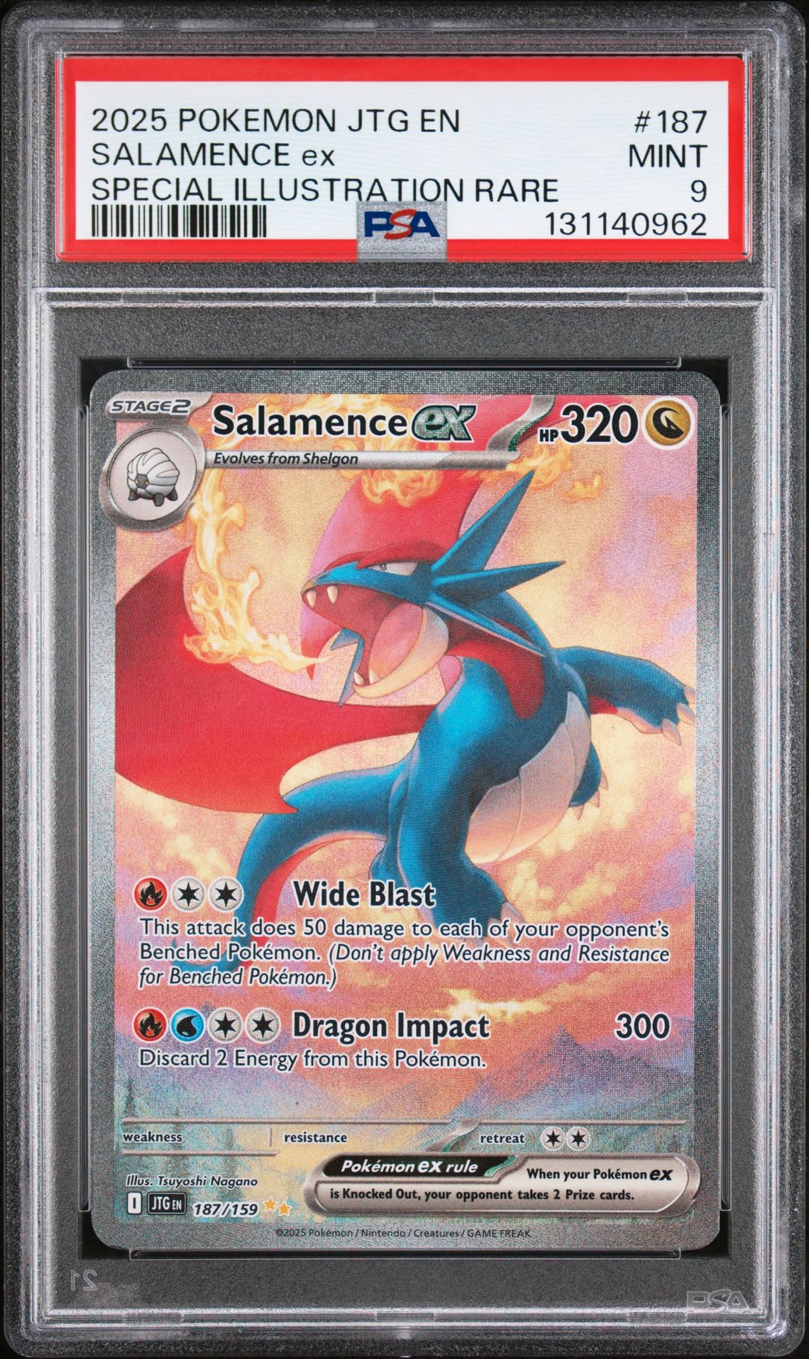 2025 Pokemon Jtg En-Journey Together Salamence Ex #187 (Special Illustration Rare) Mint 9 front