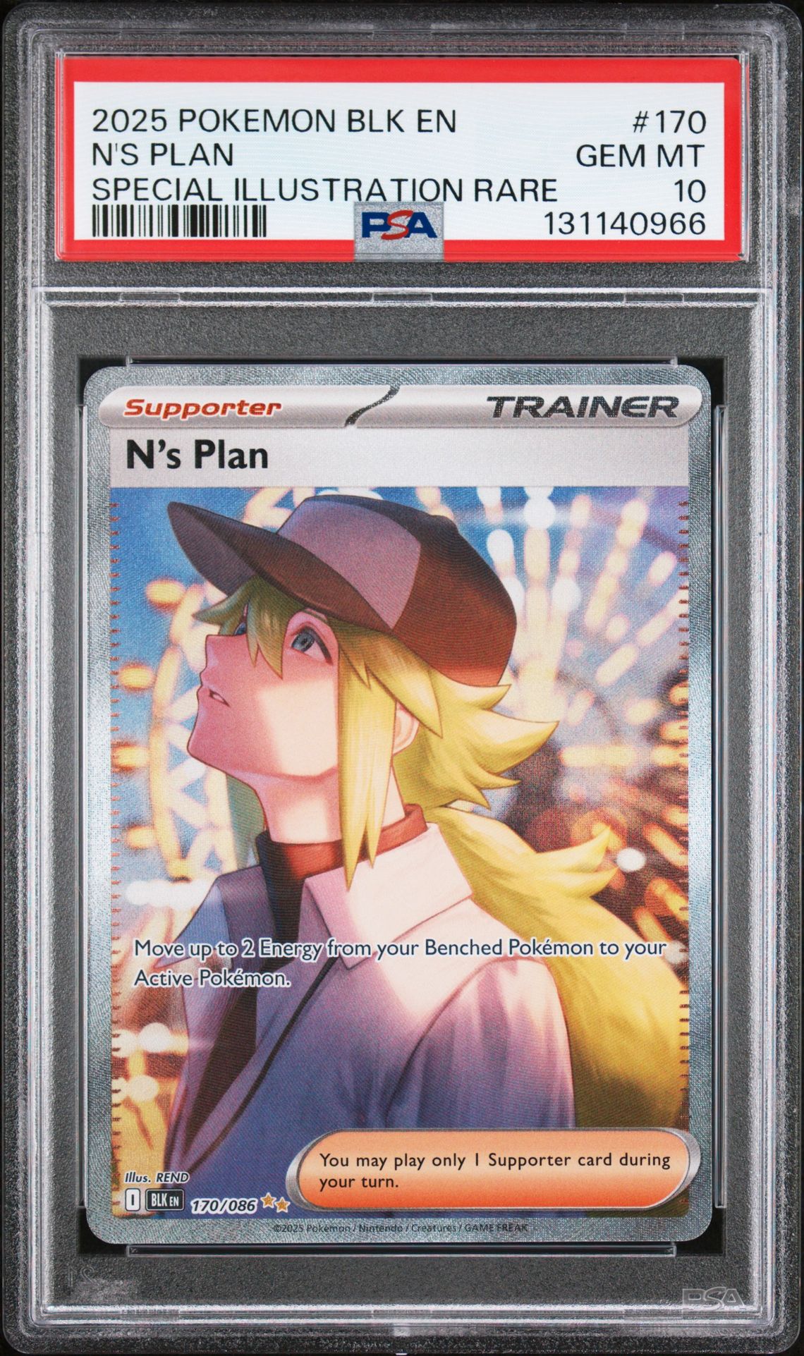 2025 Pokemon Blk En-Black Bolt N's Plan #170 (Special Illustration Rare) Gem Mt 10 front