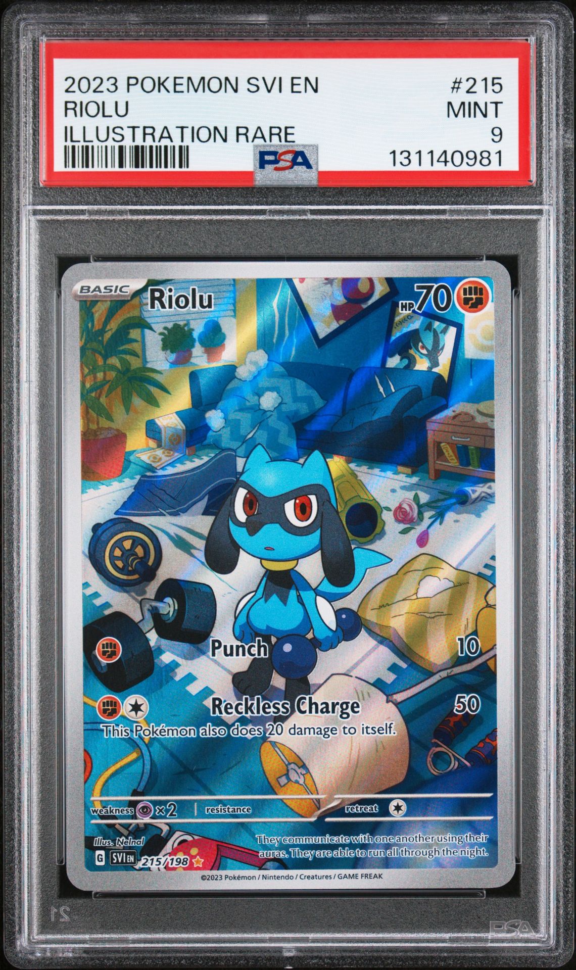 2023 Pokemon Svi En-Scarlet & Violet Riolu #215 (Illustration Rare) Mint 9 front