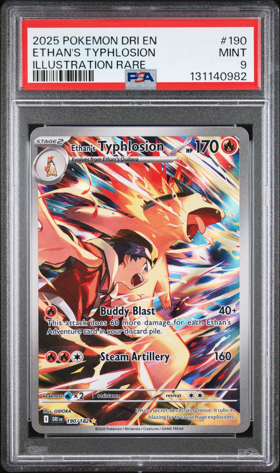 2025 Pokemon Dri En-Destined Rivals Ethan's Typhlosion #190 (Illustration Rare) Mint 9 front