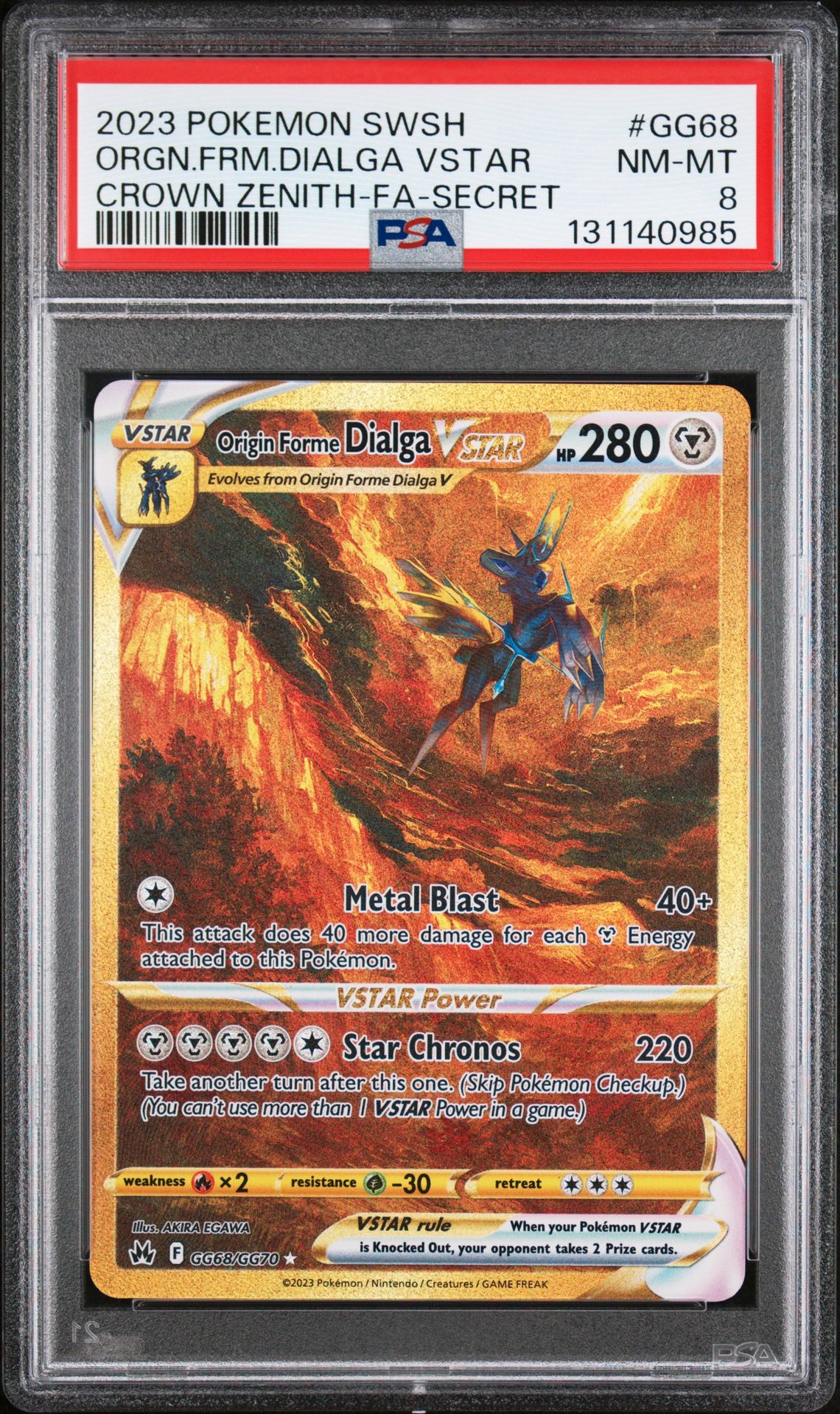 2023 Pokemon Sword And Shield Crown Zenith Orgn.frm.dialga Vstar #Gg68 (Crown Zenith-Fa-Secret) Nm-Mt 8 front